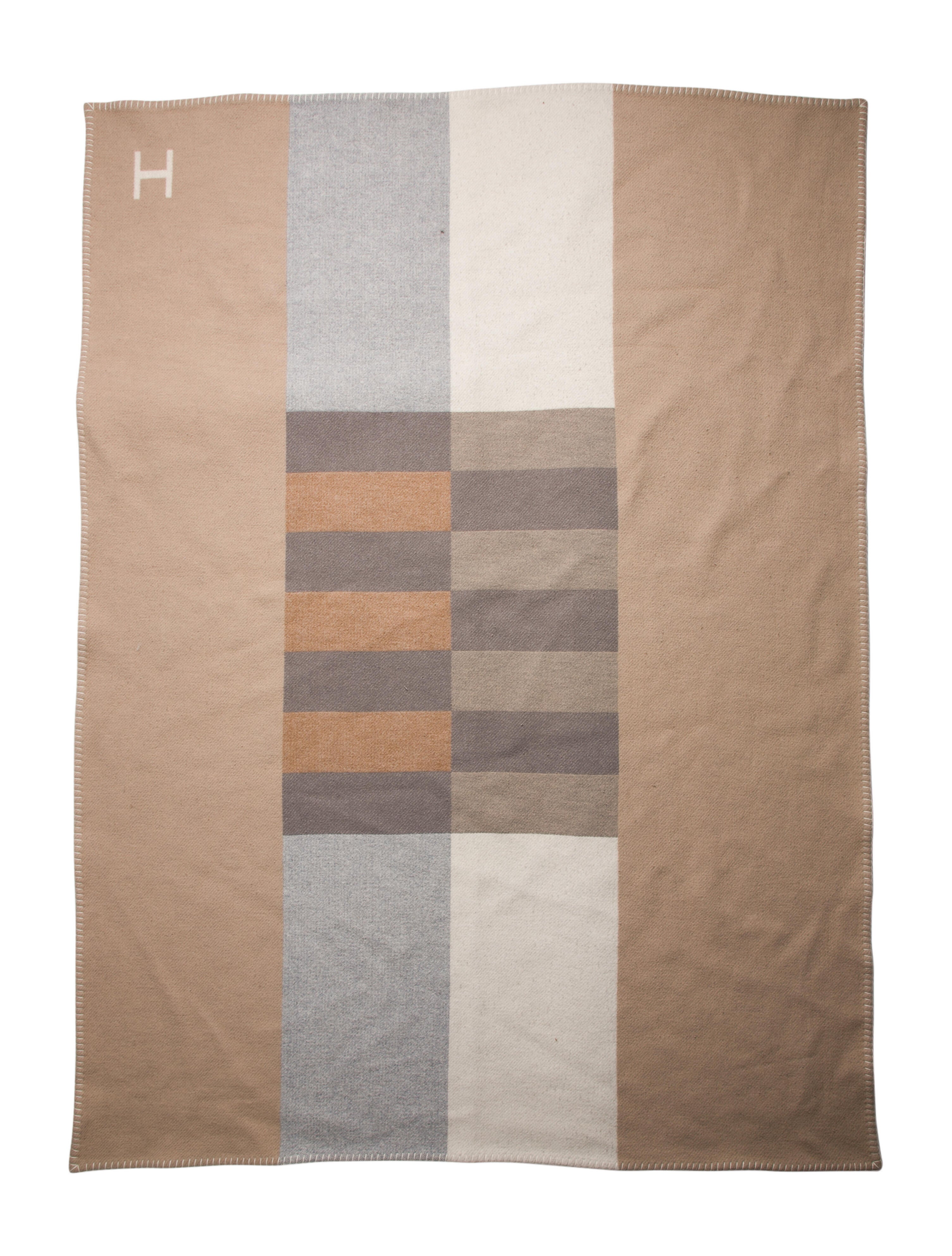 Hermès Wool Avalon Blanket Grey HER64404 The RealReal