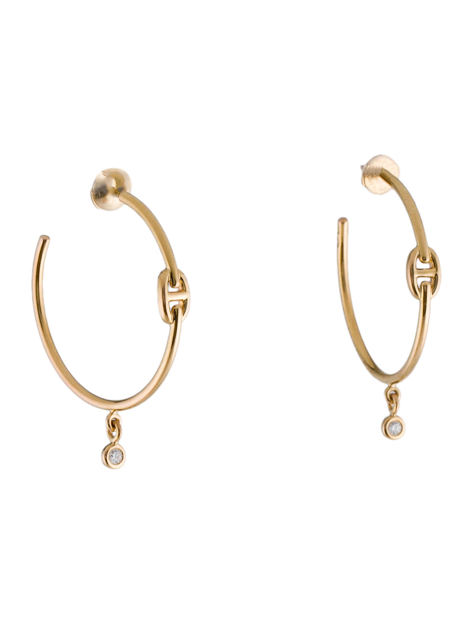 Hermès 18K Hoop Earrings 18K Yellow Gold Hoop, Earrings HER435780