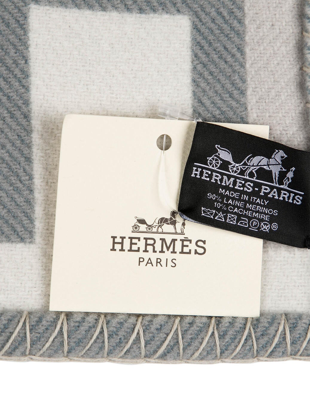 Hermès Wool Avalon Blanket Grey HER64404 The RealReal