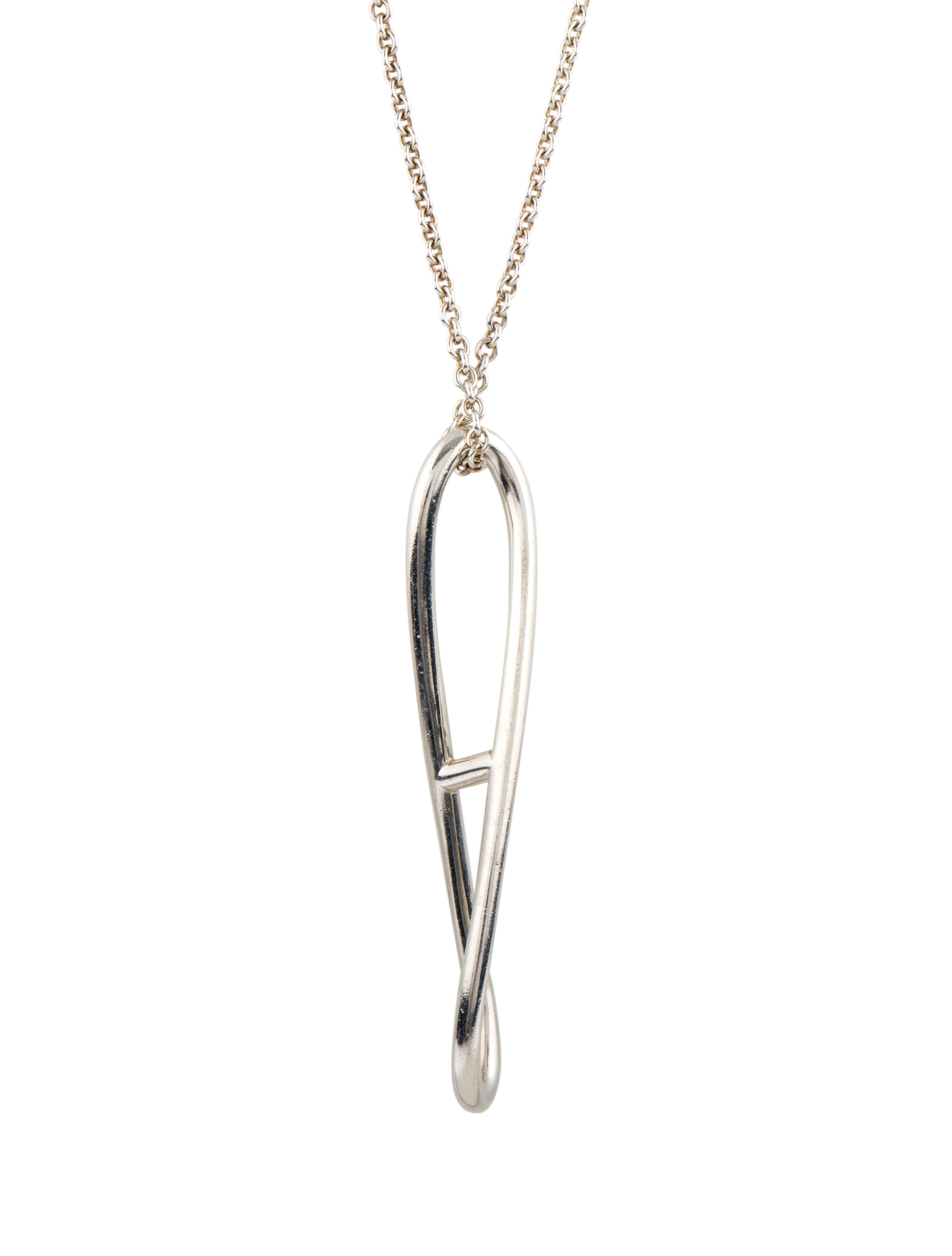 Hermès Looping Necklace Sterling Silver Pendant Necklace, Necklaces