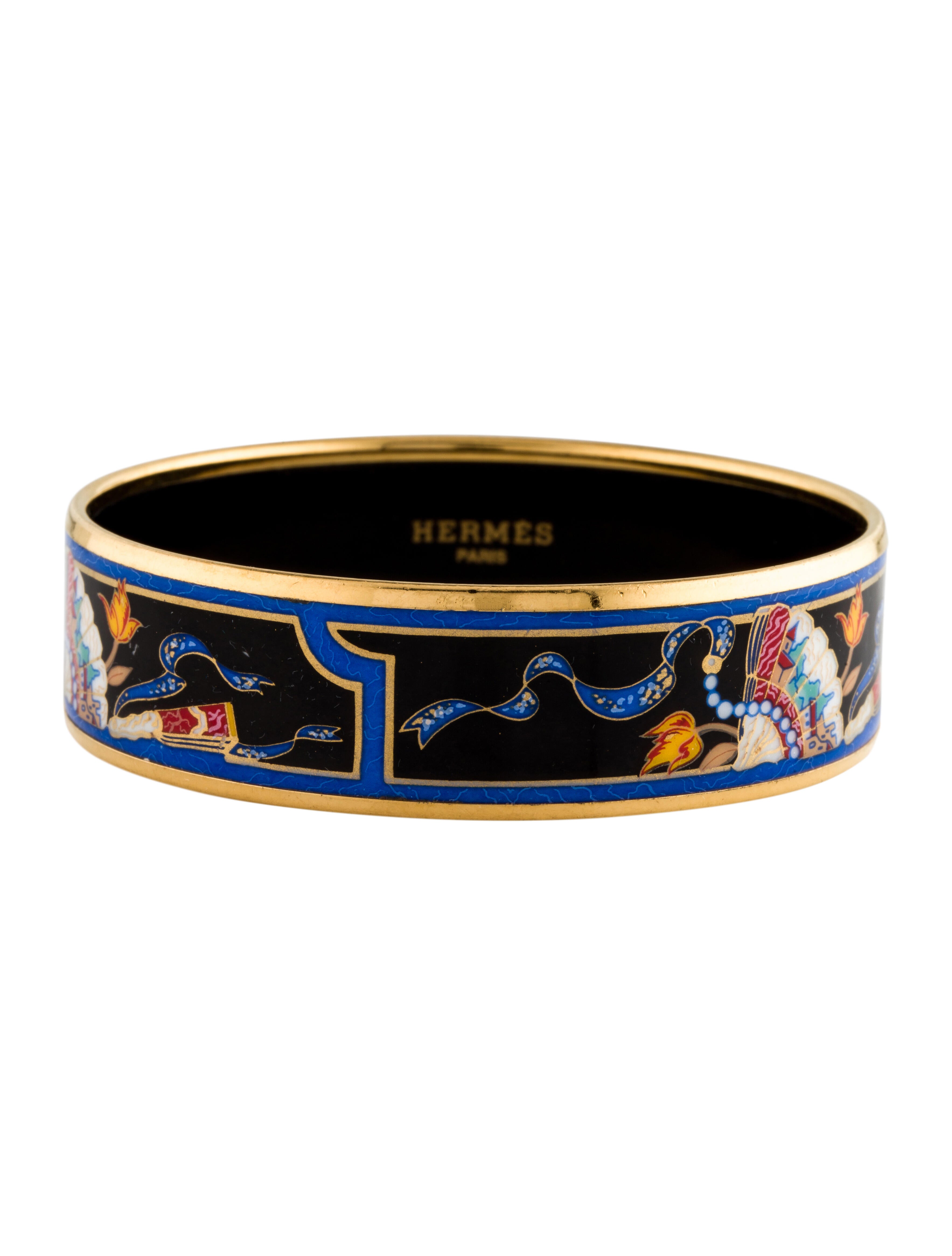 Tory Burch Enamel T Pattern Bangle Bracelet GoldTone Metal Bangle