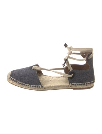 Hermès Denim Lace-Up Espadrilles Printed Espadrilles