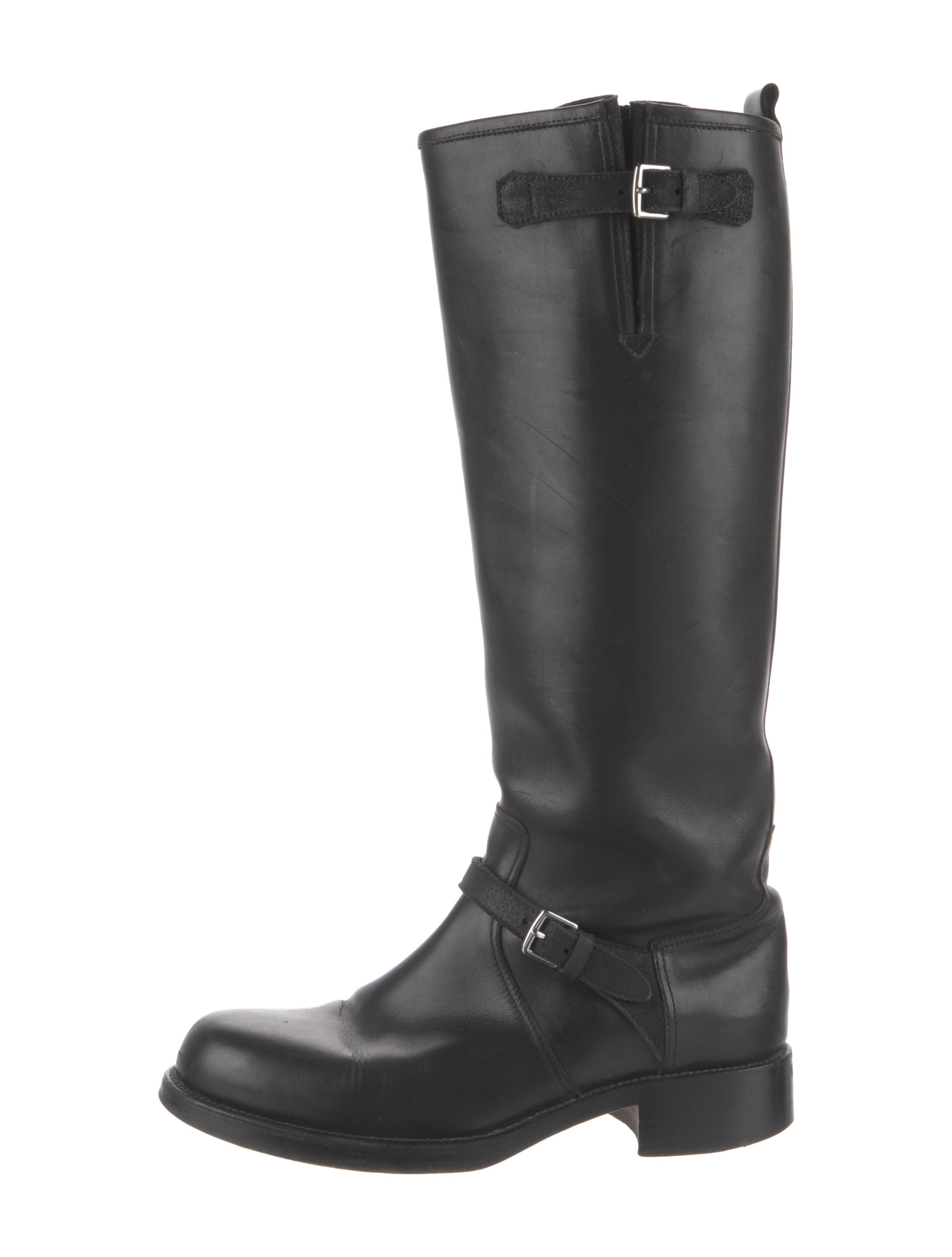 Hermès Kelly Jumping Leather Riding Boots Grey Boots, Shoes