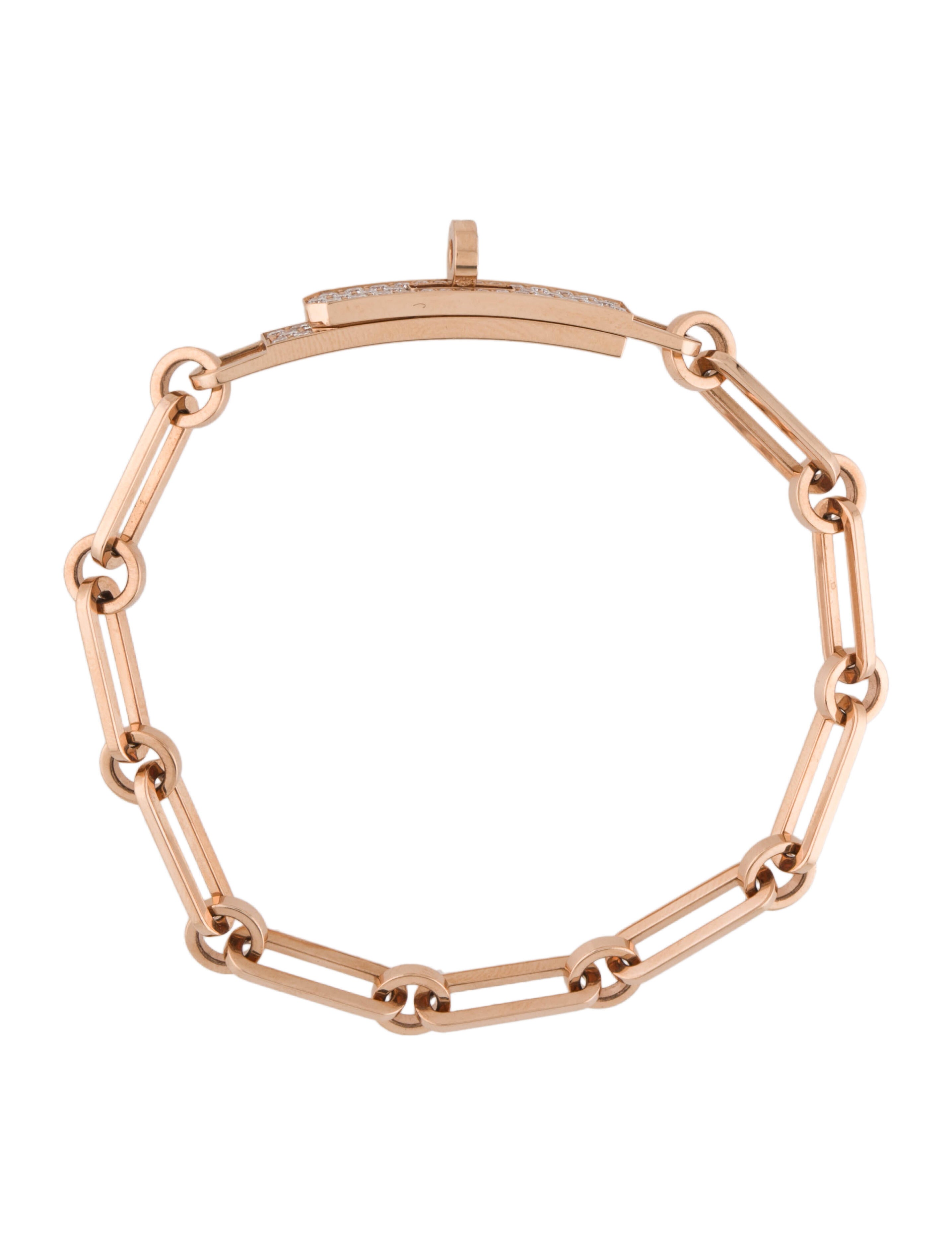 Hermès 18K Diamond Kelly Chaine Bracelet