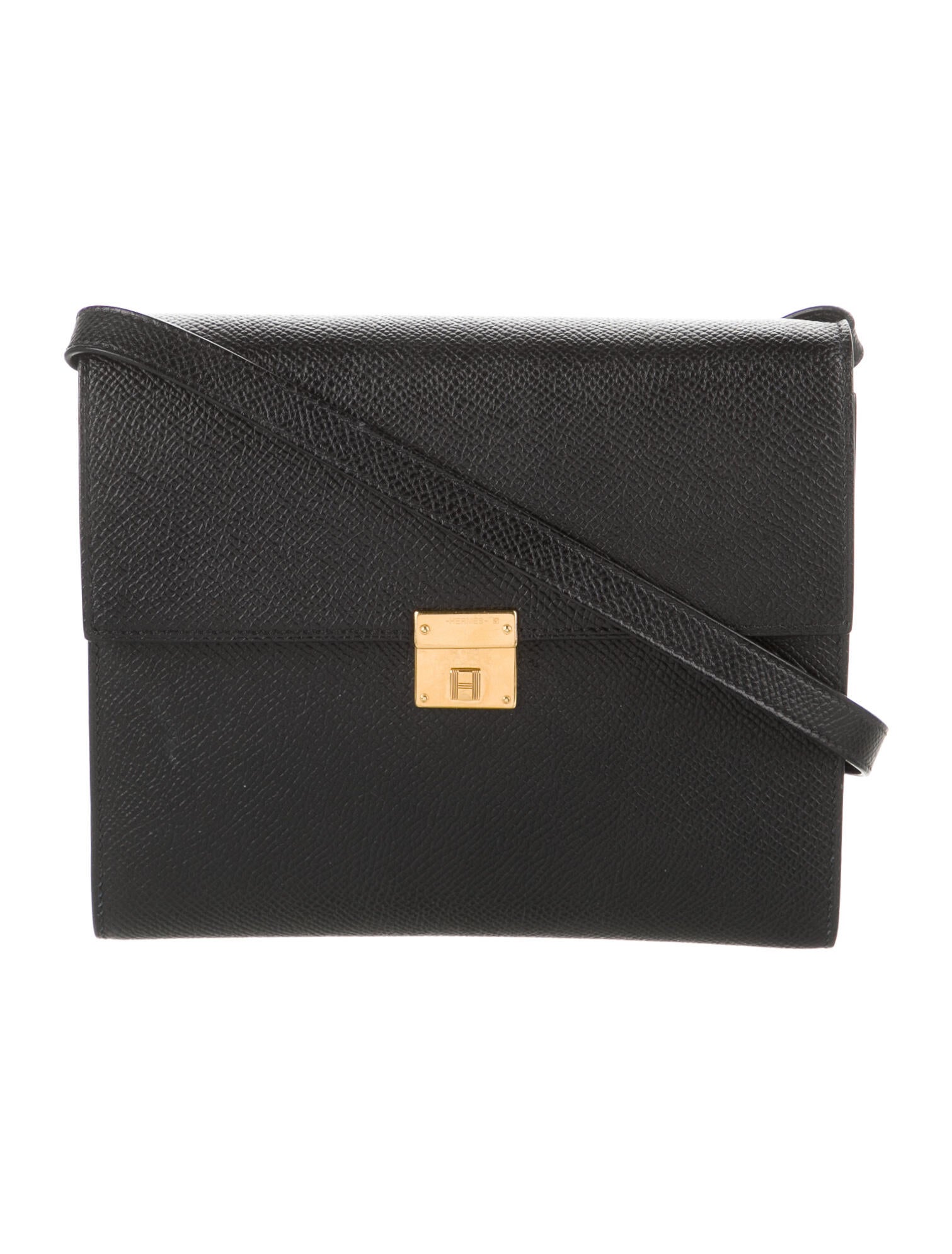 Hermès Clemence Jypsiere 28 Black Crossbody Bags, Handbags HER57947