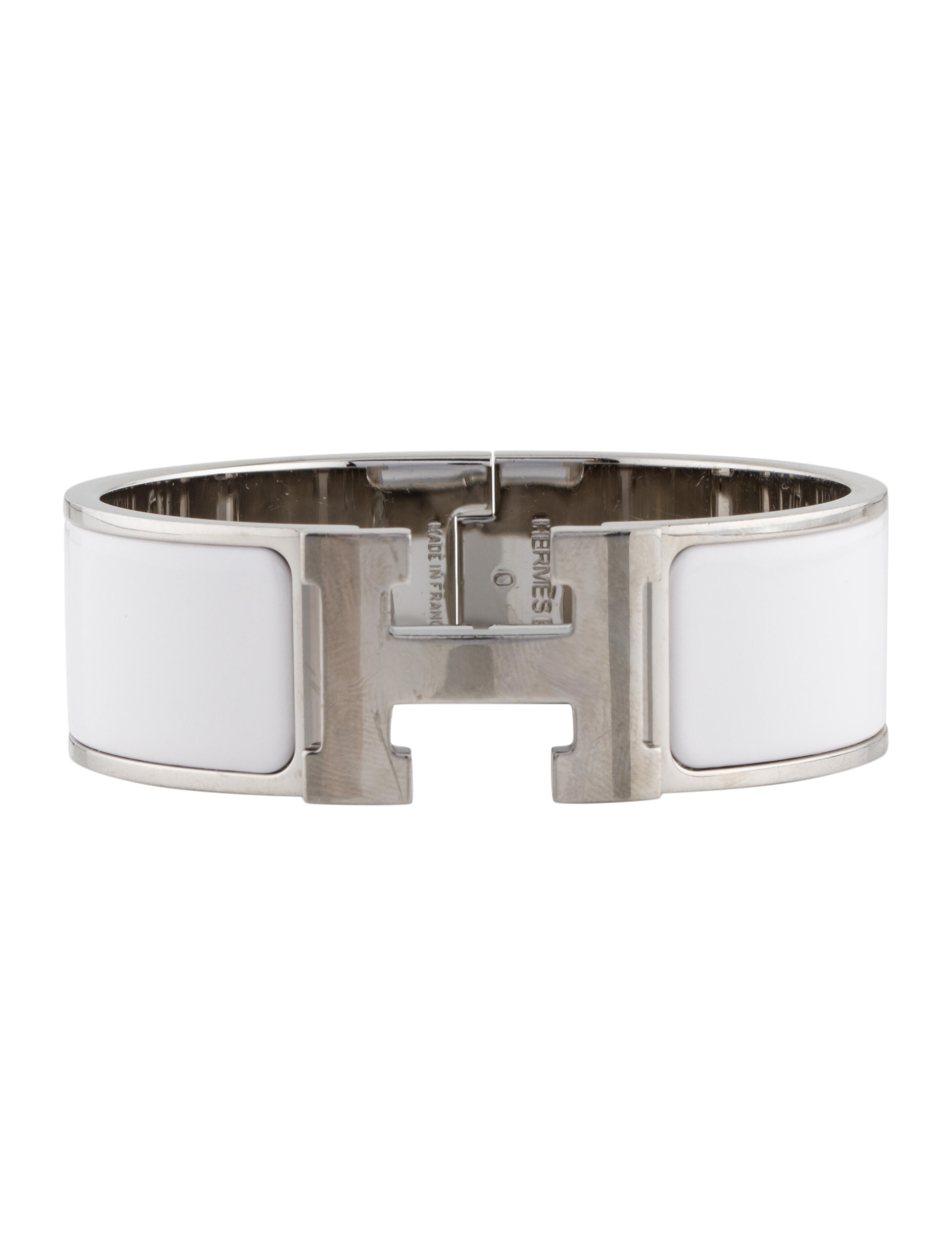 Hermès Clic Clac H Bracelet - White, Palladium-Plated Bangle, Bracelets ...