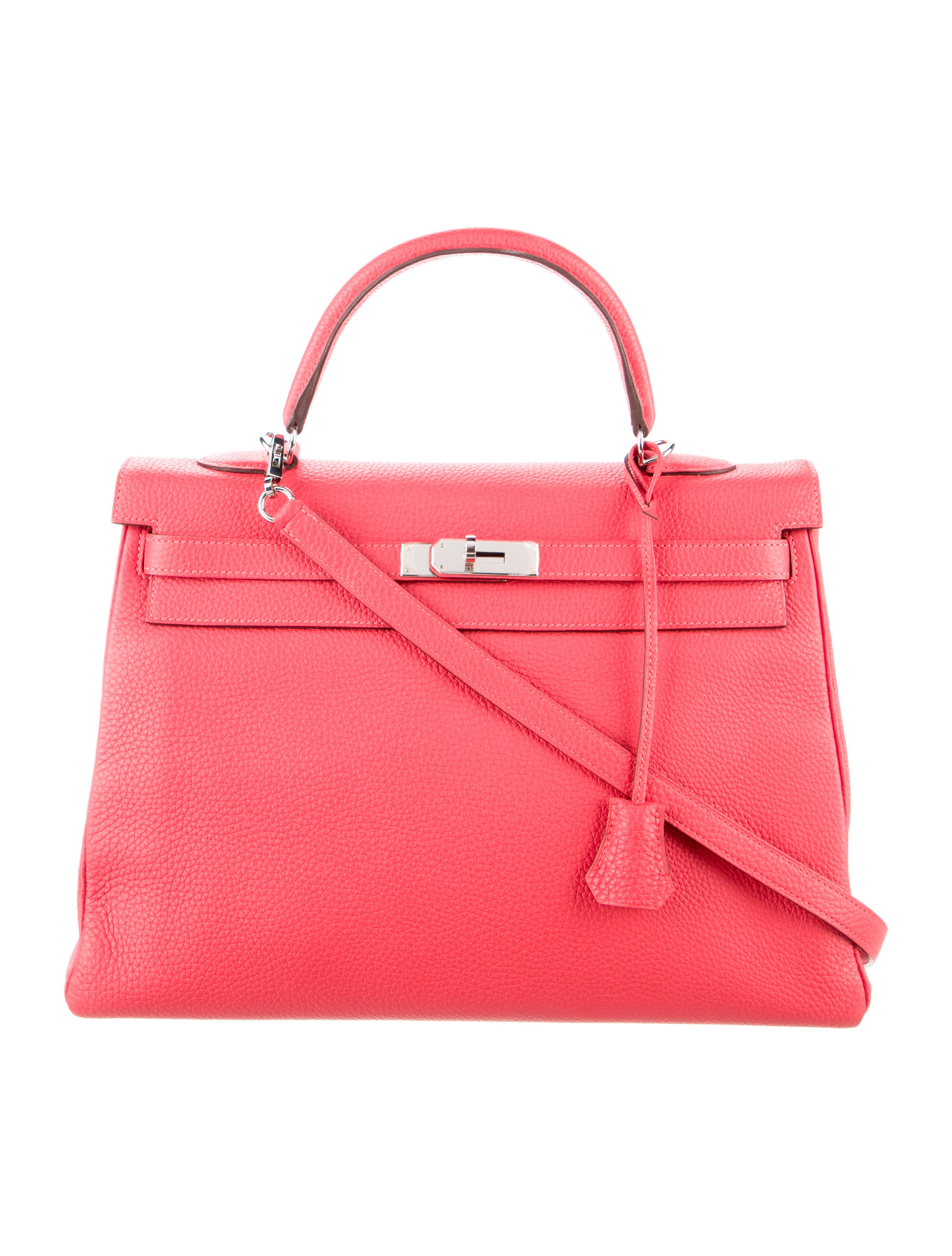 Hermès Togo Kelly II Retourne 35 Red Handle Bags, Handbags
