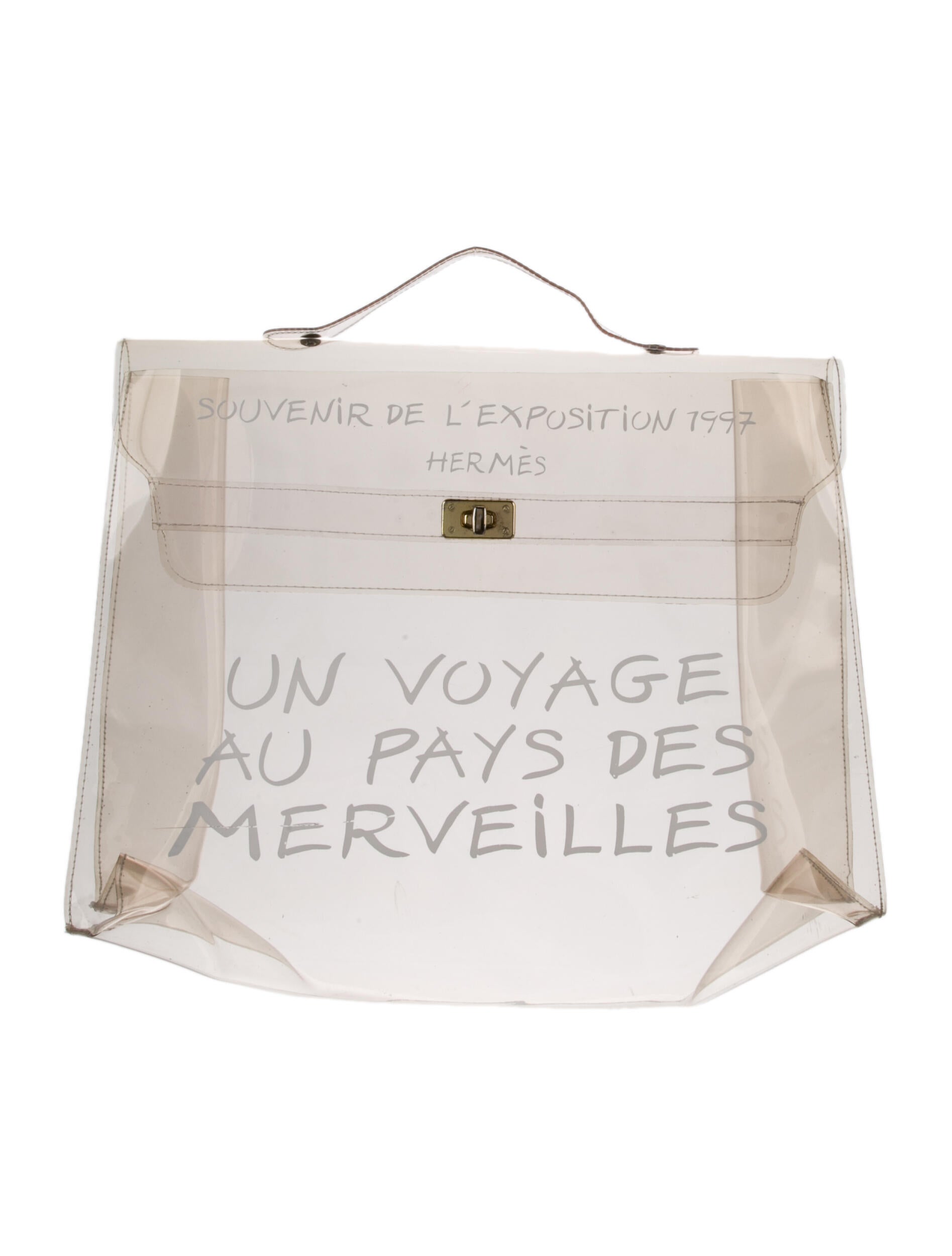 Hermès Vinyl Kelly Bag Clear Handle Bags, Handbags HER59998 The