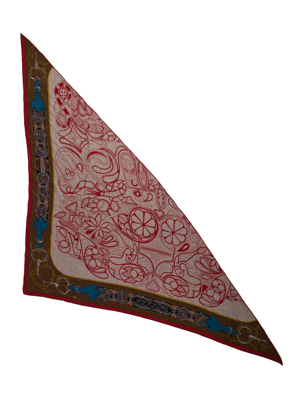 Hermès Folklore Giant Triangle Scarf Gem