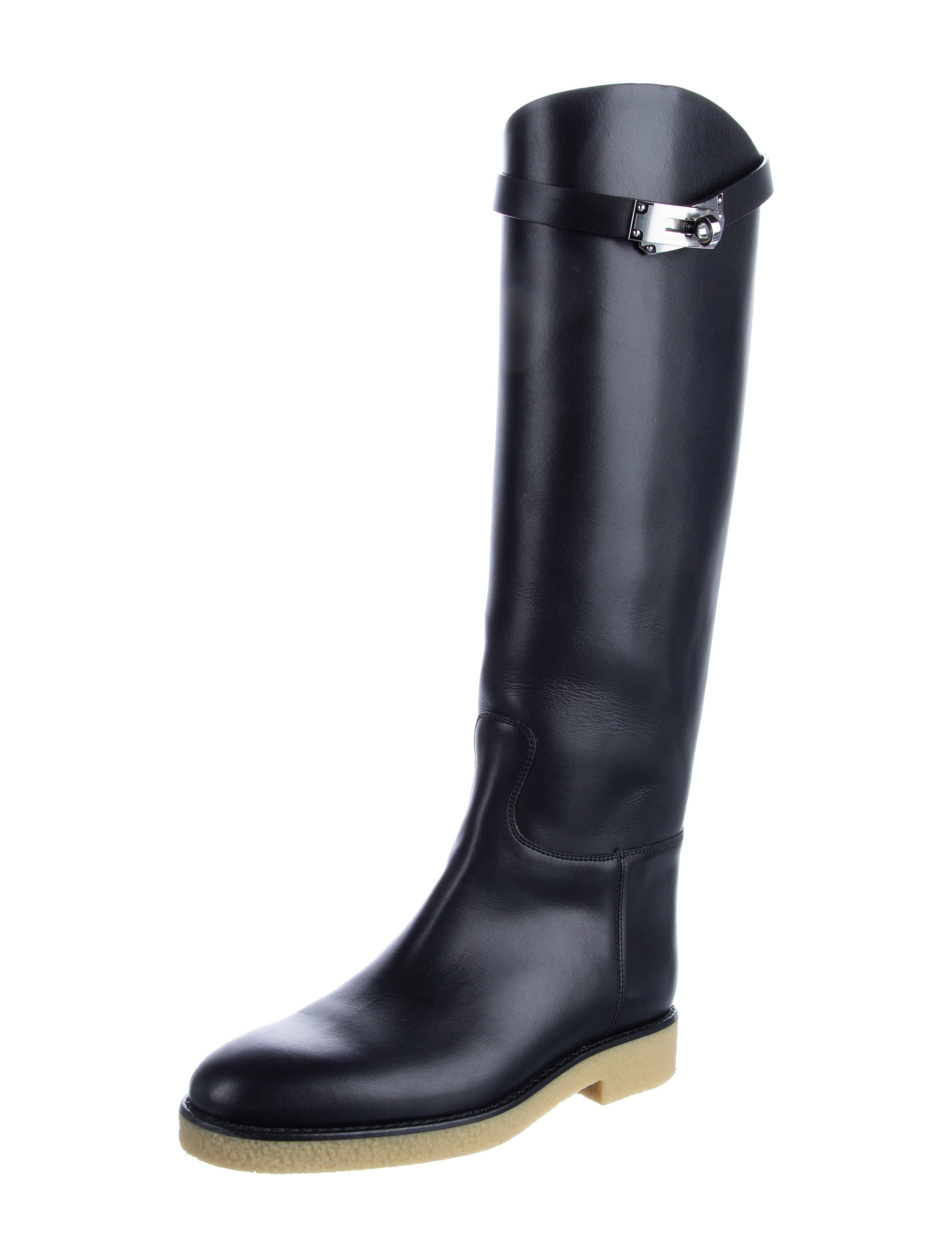 Hermès Faustine Leather Riding Boots Black Boots, Shoes HER517233