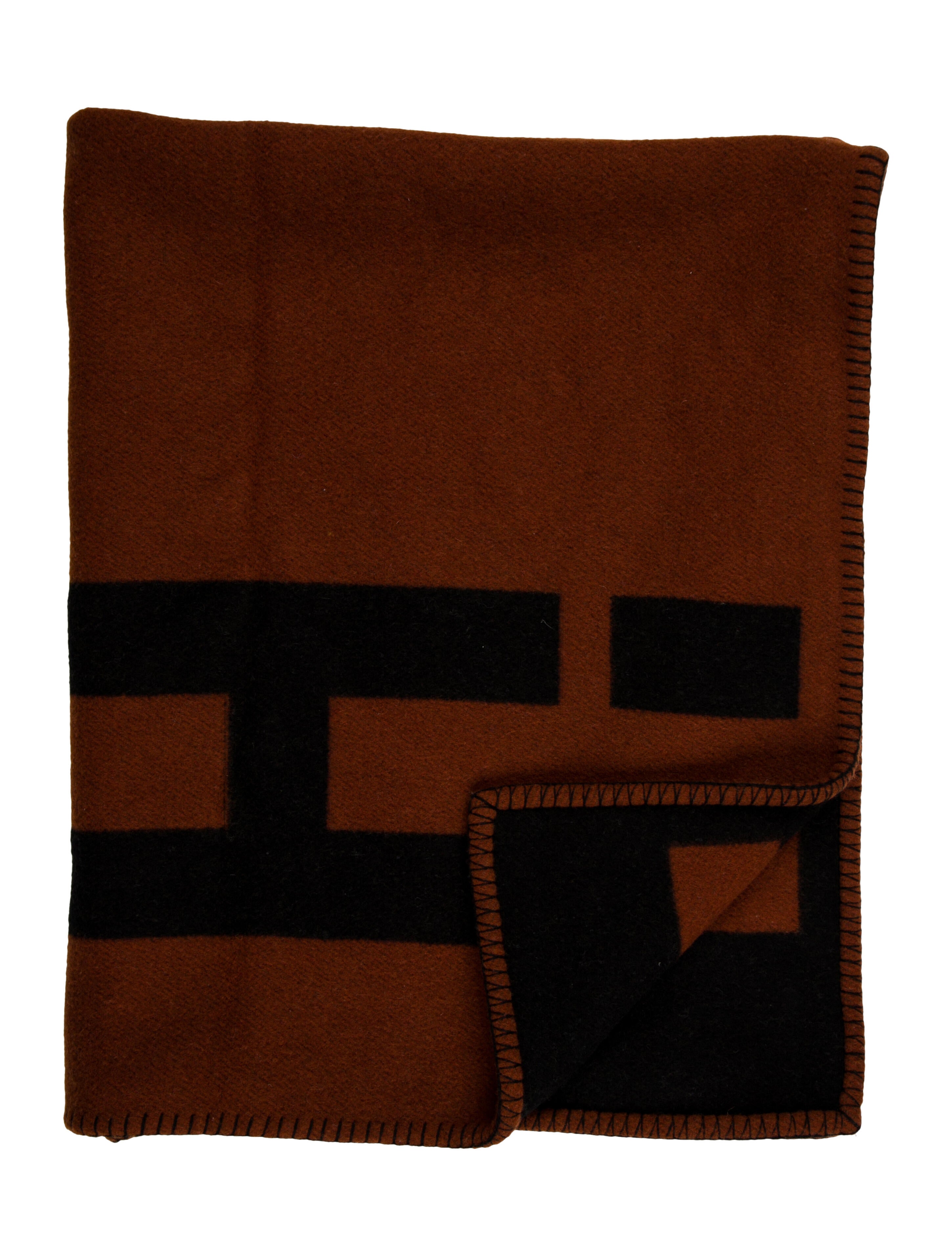 Hermès Check Blanket Blue HER63967 The RealReal