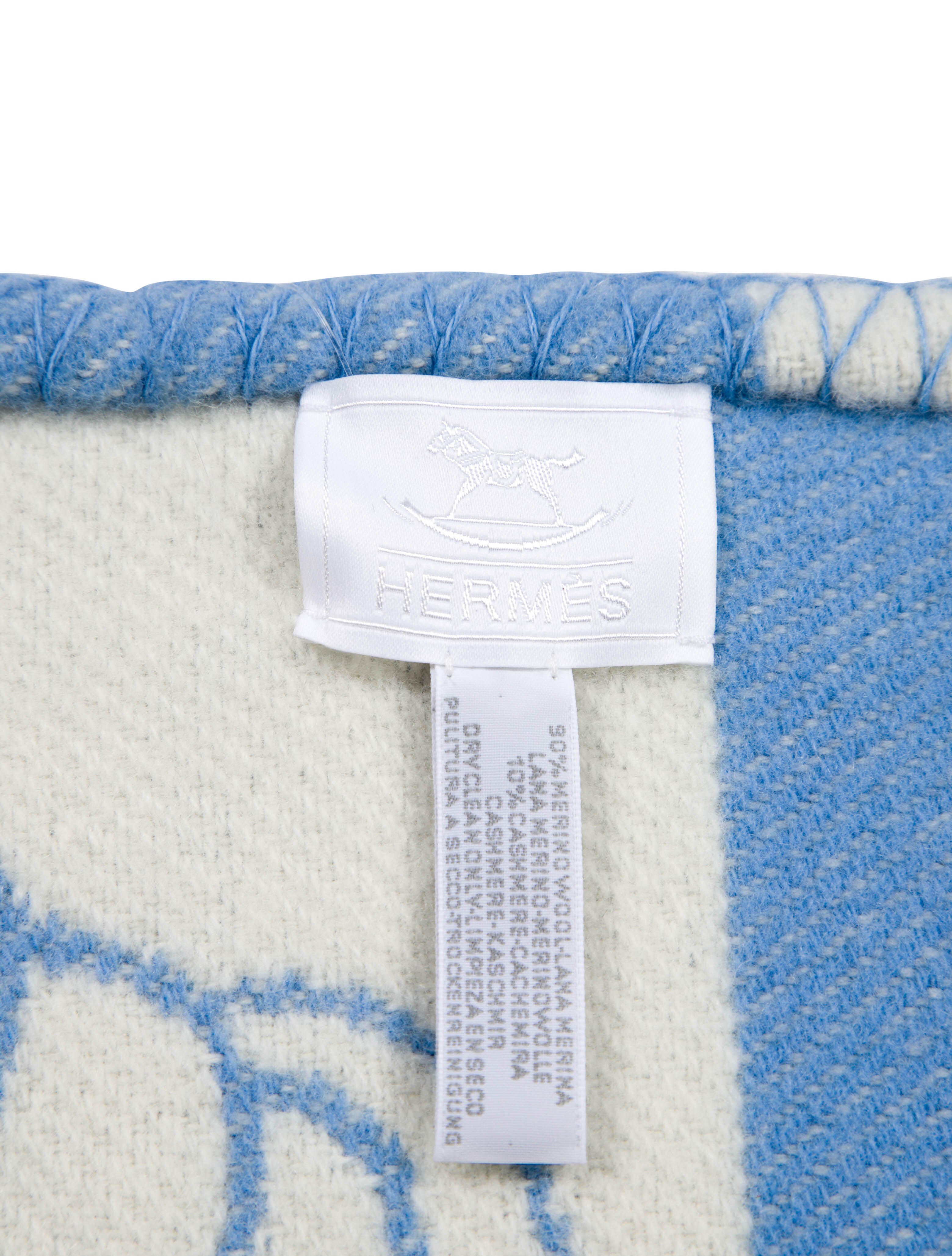 Hermès Check Blanket Blue HER63967 The RealReal