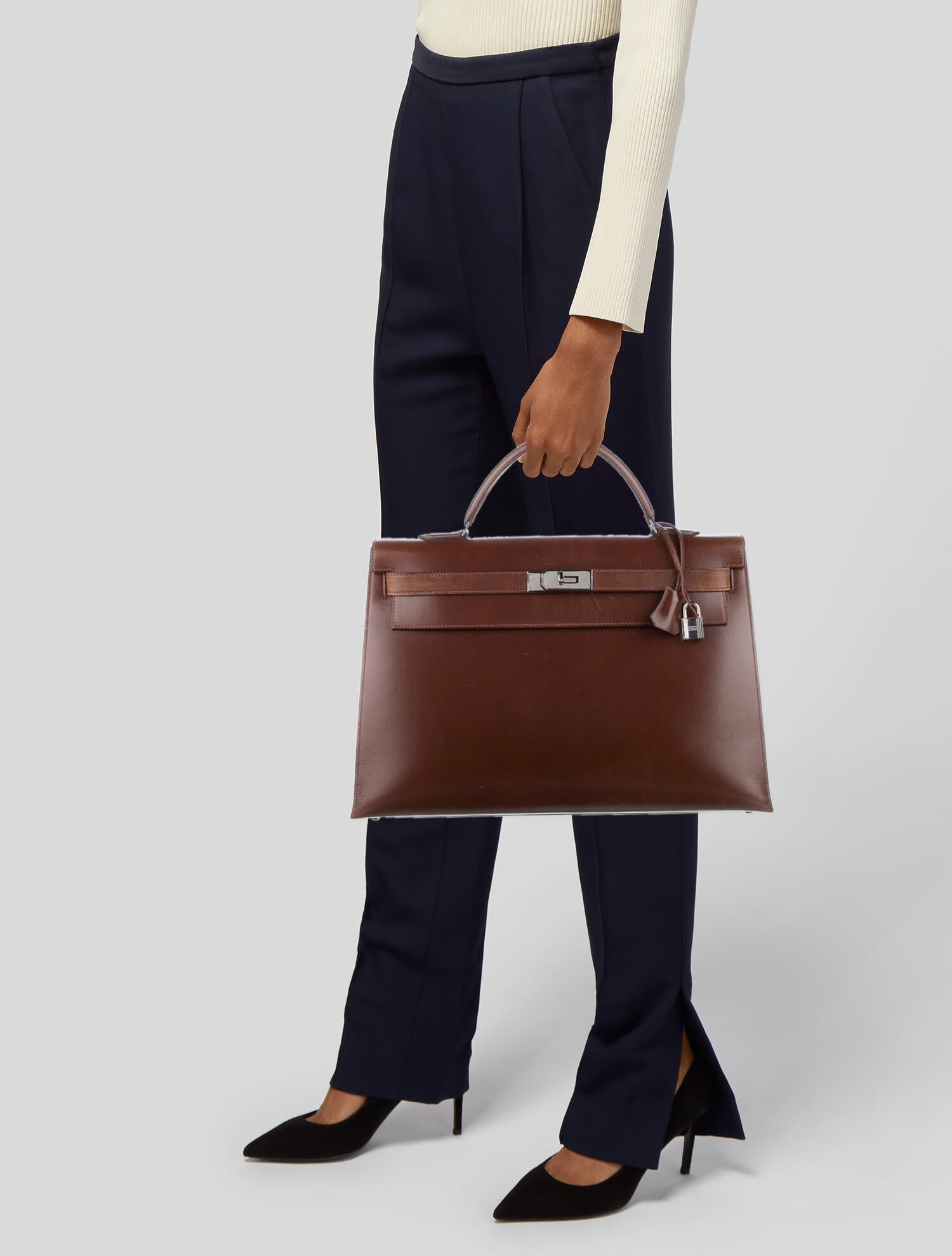 Hermès Box Kelly Sellier 40 - Brown Handle Bags, Handbags