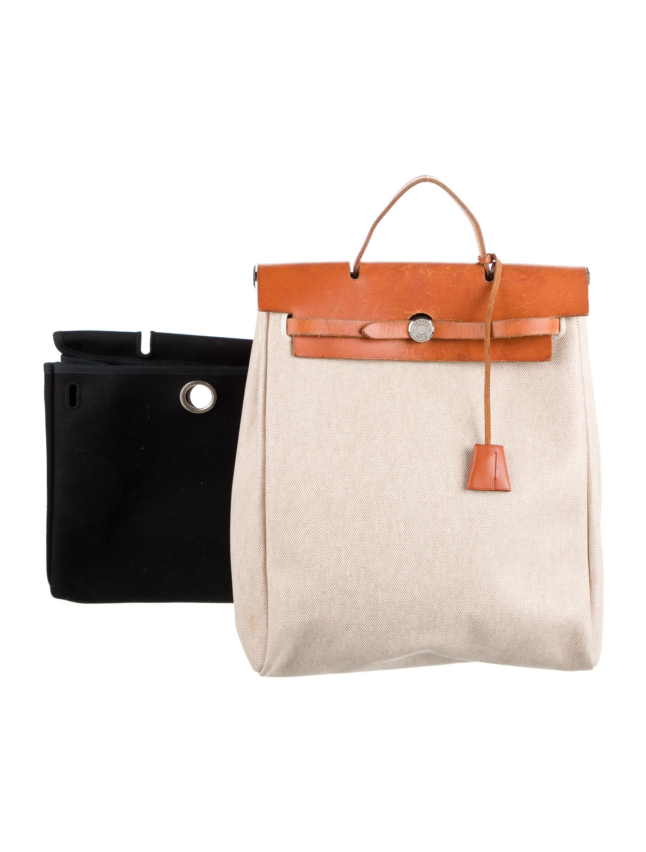 Hermès Toile H Herbag Zip Retourne Cabine 50 Neutrals Backpacks