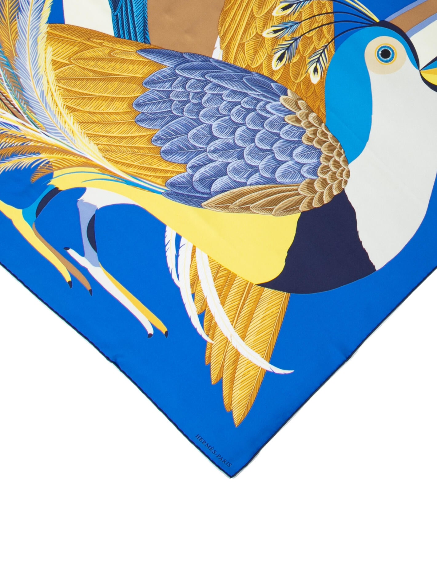 Hermès Toucans De Paradis Silk Scarf Blue Scarves and Shawls