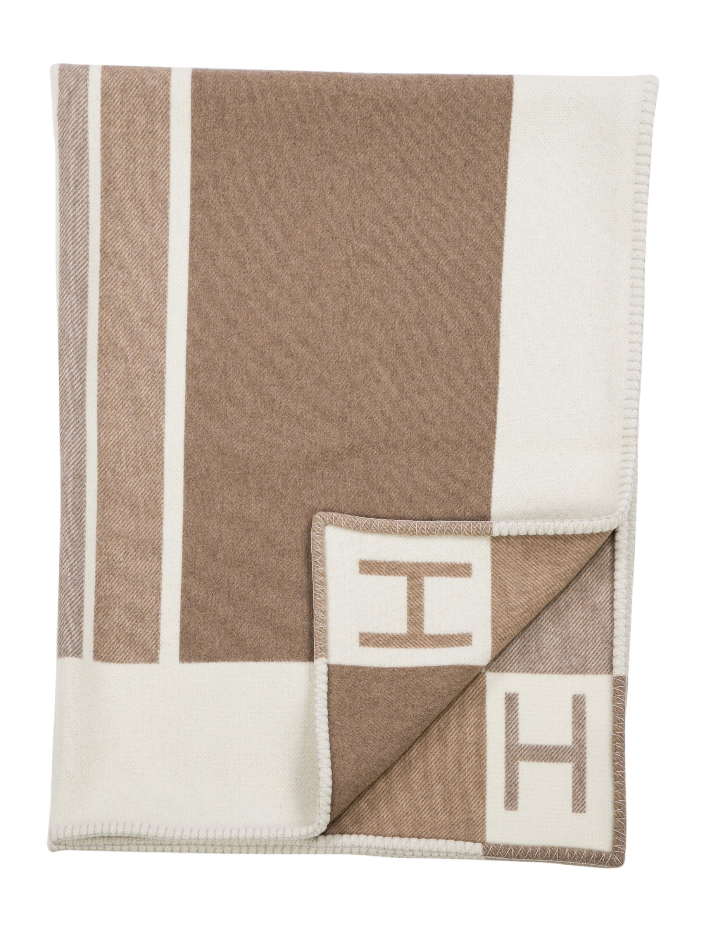 Hermès Avalon Vibration Throw Blanket Neutrals Throws, Pillows
