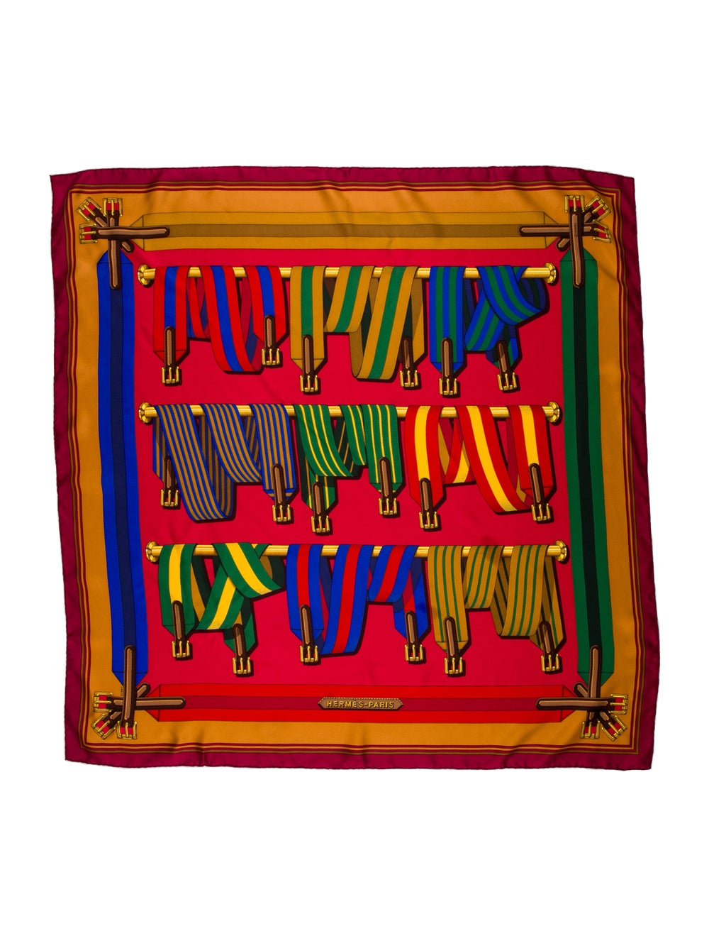 Hermès equestrian Horse Cinch Belt Silk Scarf Gem