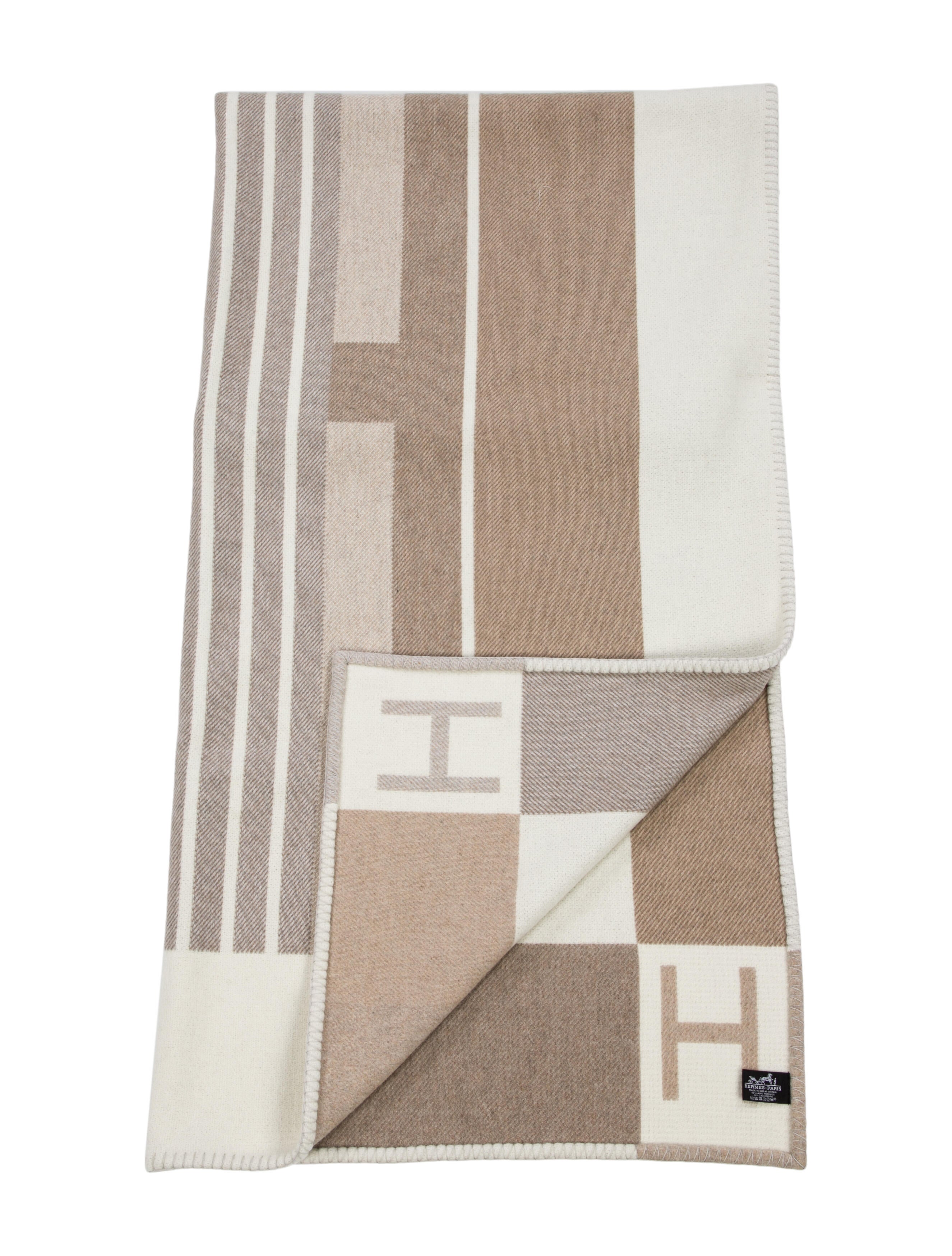 Hermès Echecs et Trames Blanket Brown Throws, Pillows & Throws