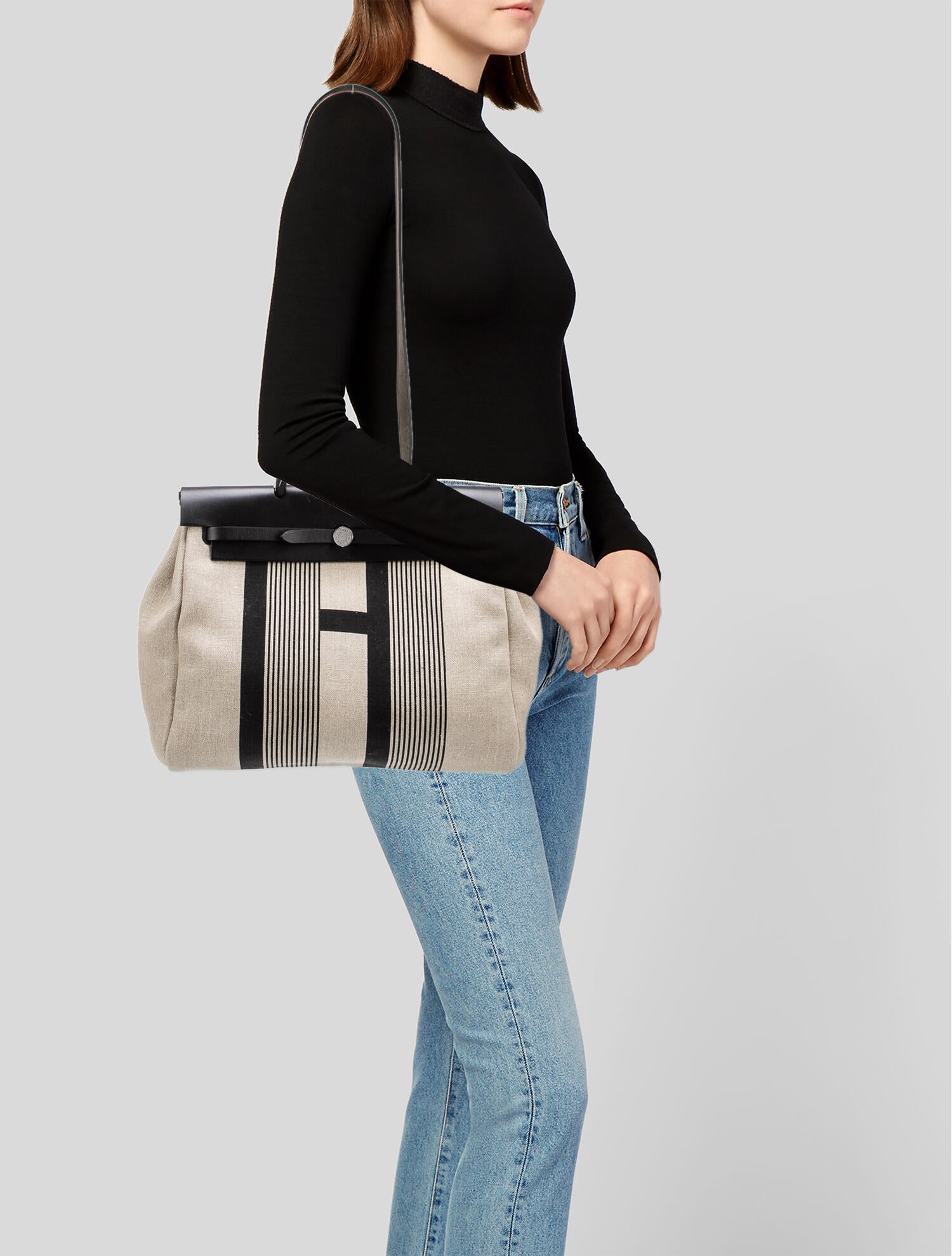 Hermès Toile H Vibration Herbag Zip 39