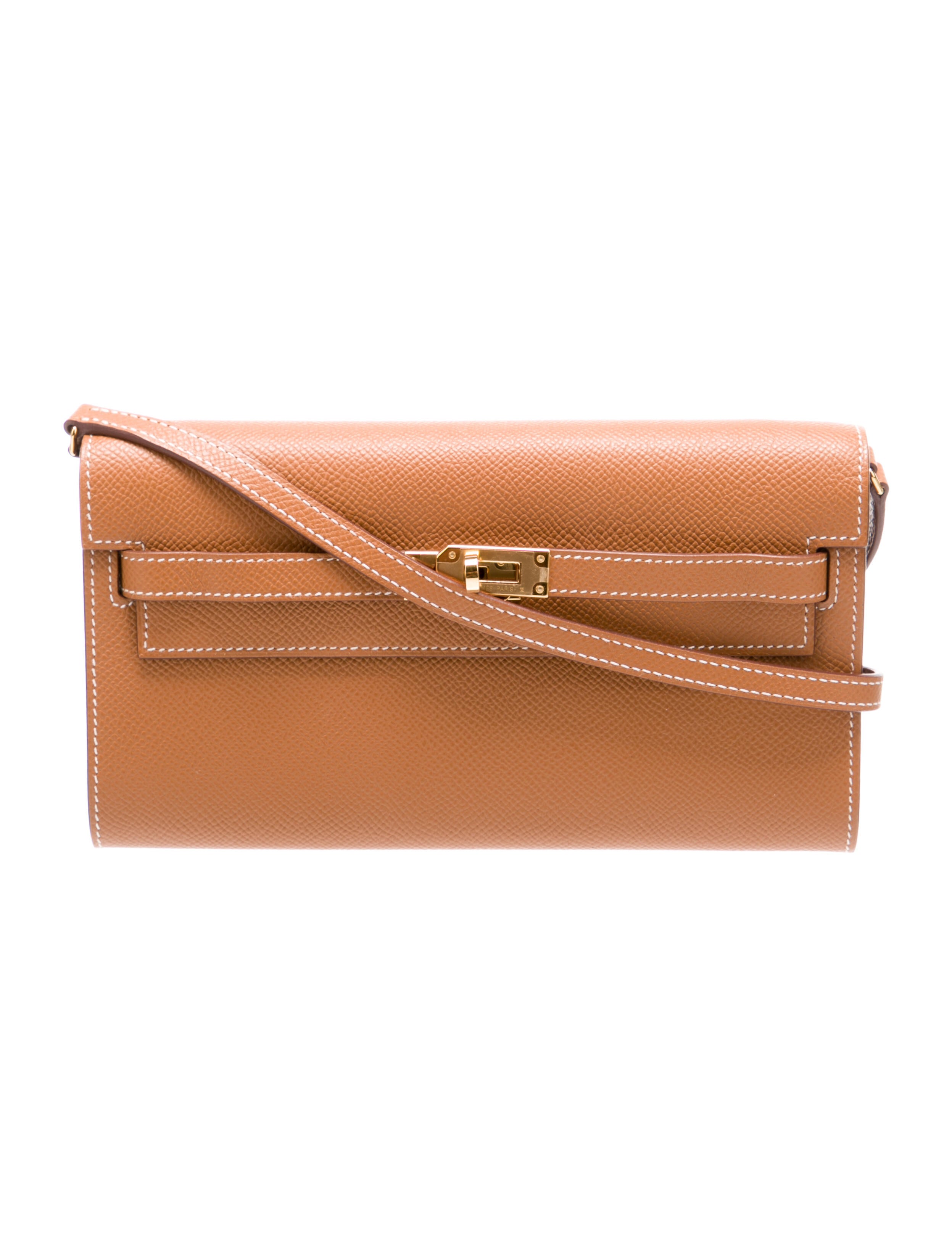 Hermès Epsom Kelly Wallet To Go Brown Crossbody Bags, Handbags