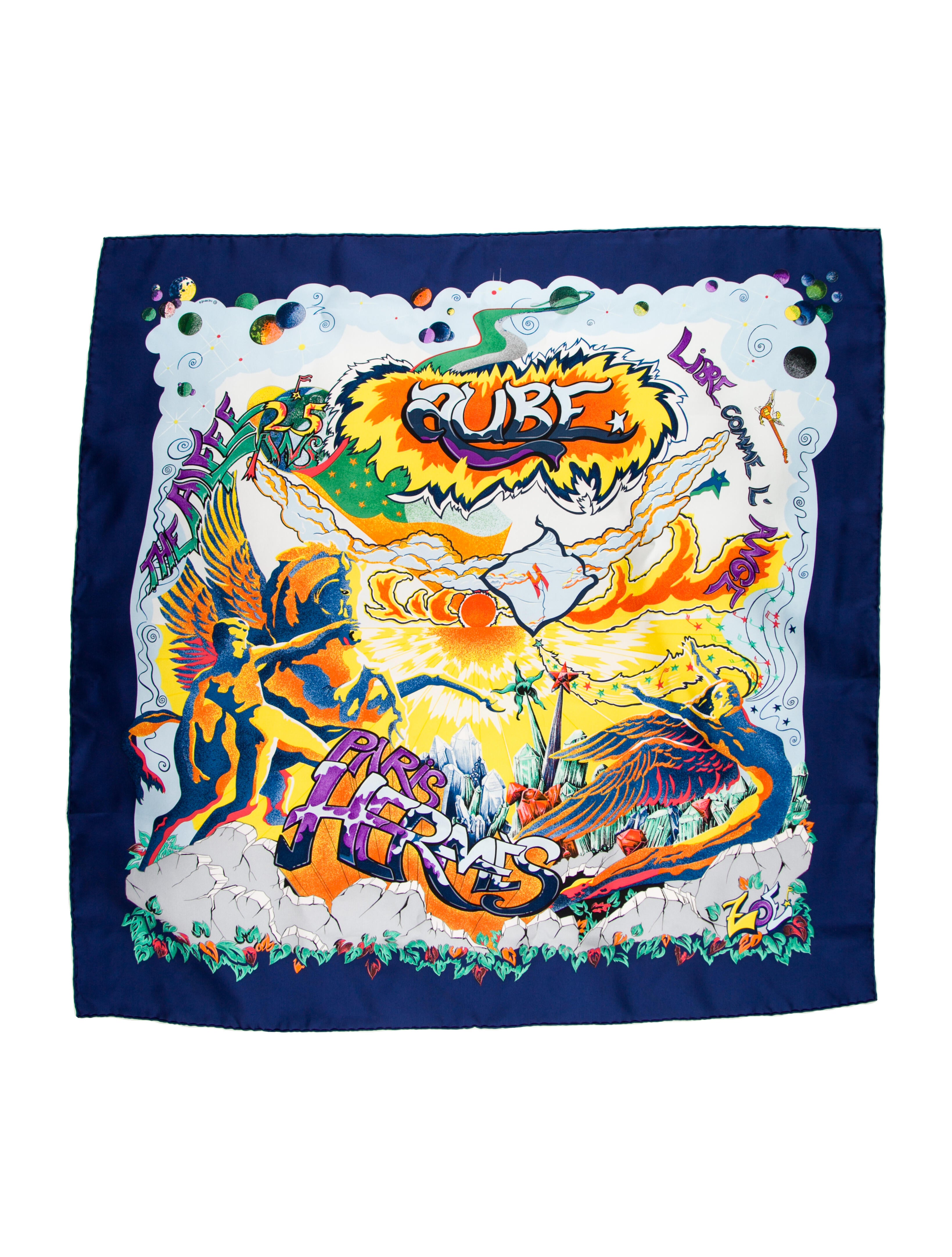 Hermès The Alfee Libre Comme l'Ange Silk Scarf