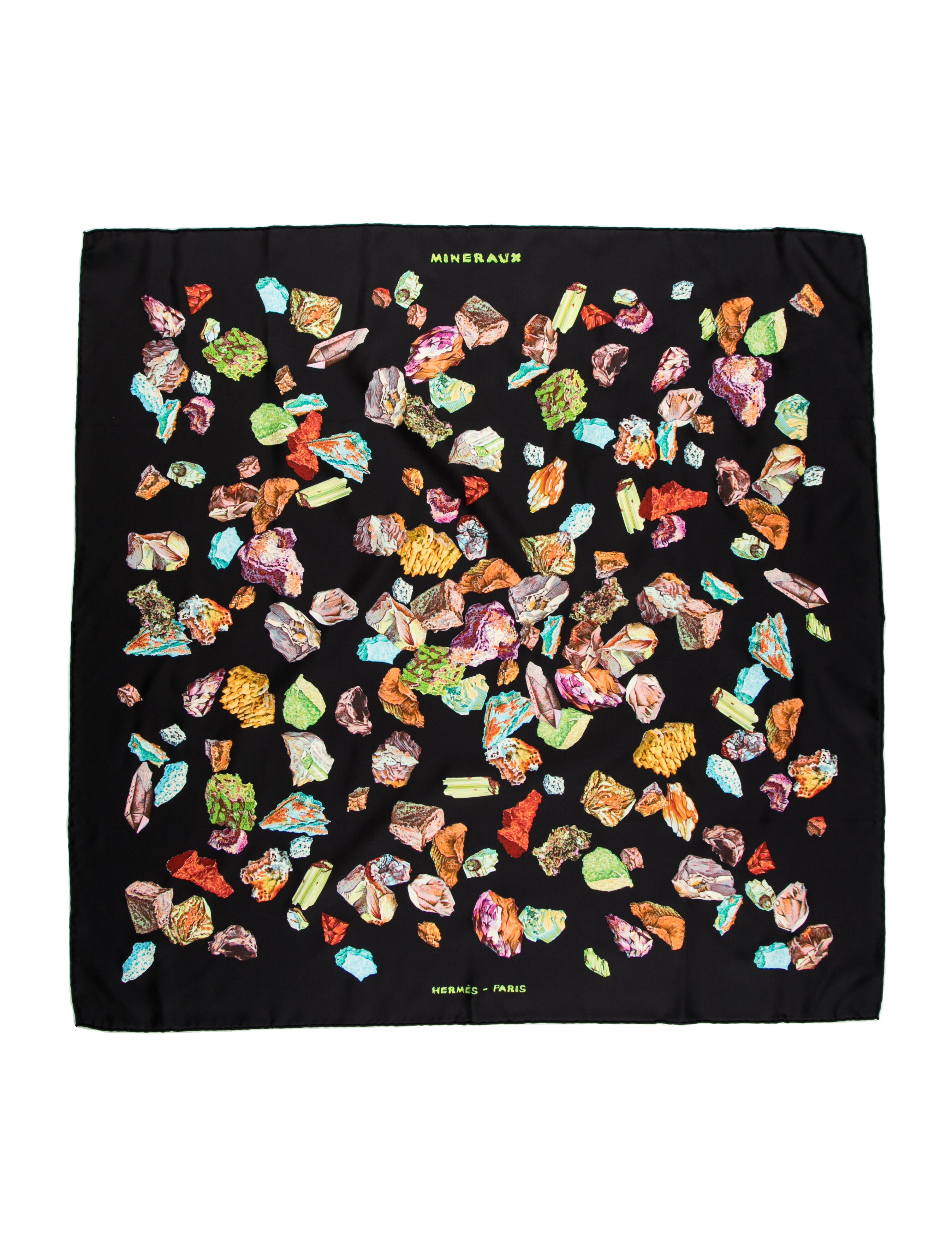 Hermès Mineraux Silk Scarf - Black Scarves and Shawls, Accessories