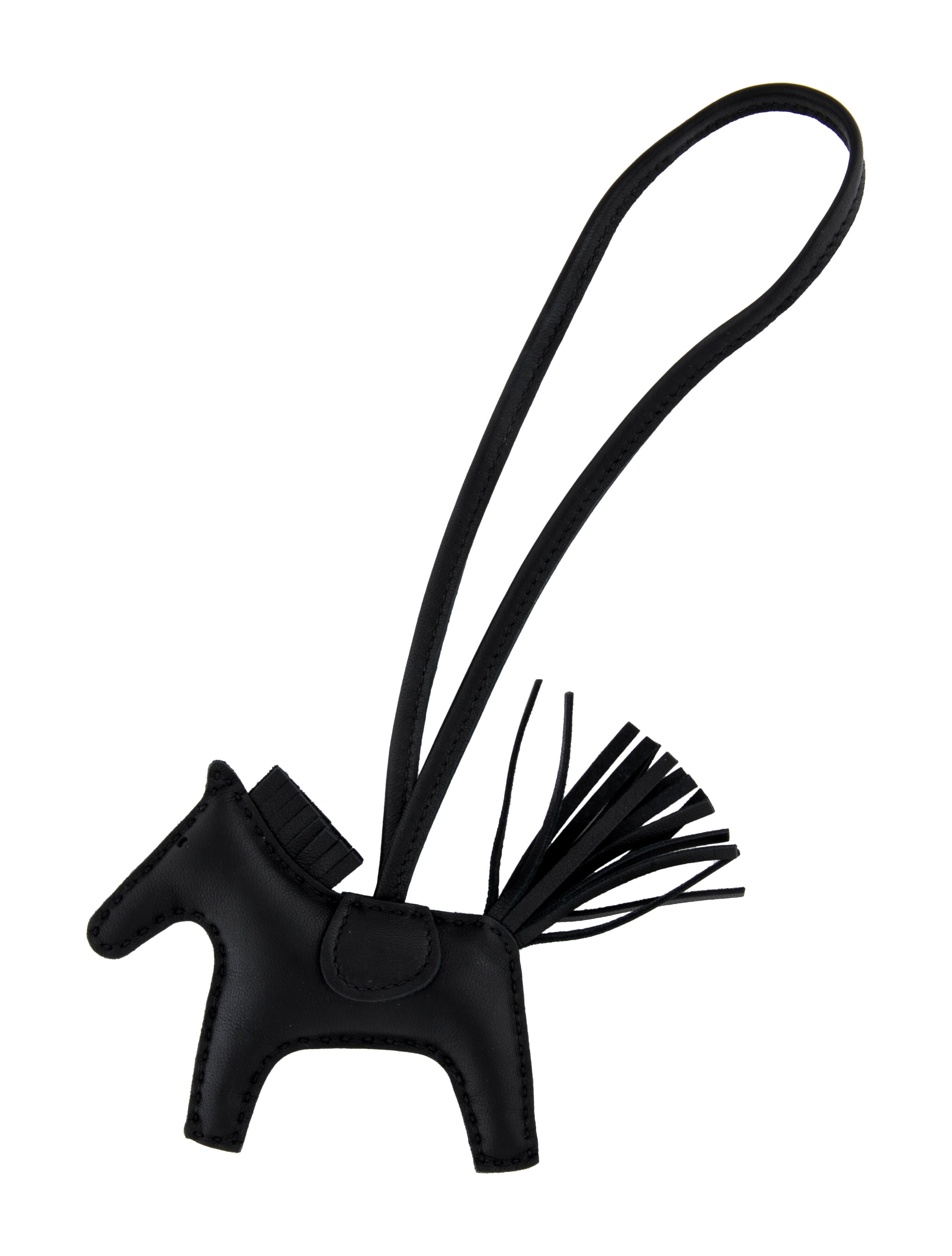 Hermès 2022 Milo So Black Grigri Rodeo Bag Charm TPM Black Keychains