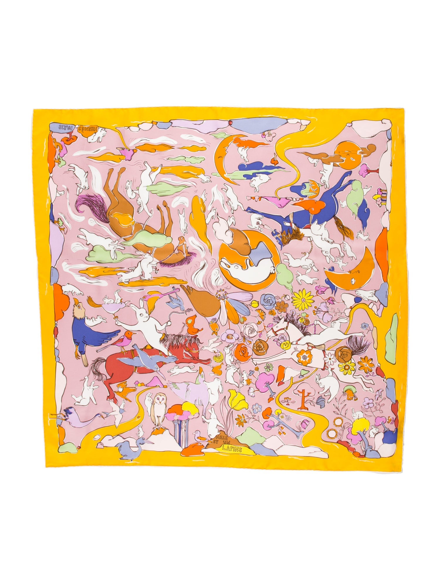 【大判が◎】HERMES 大判トライアングル Mille et Un Lapins Mille et Un Lapins triangle | Hermès Macau SAR