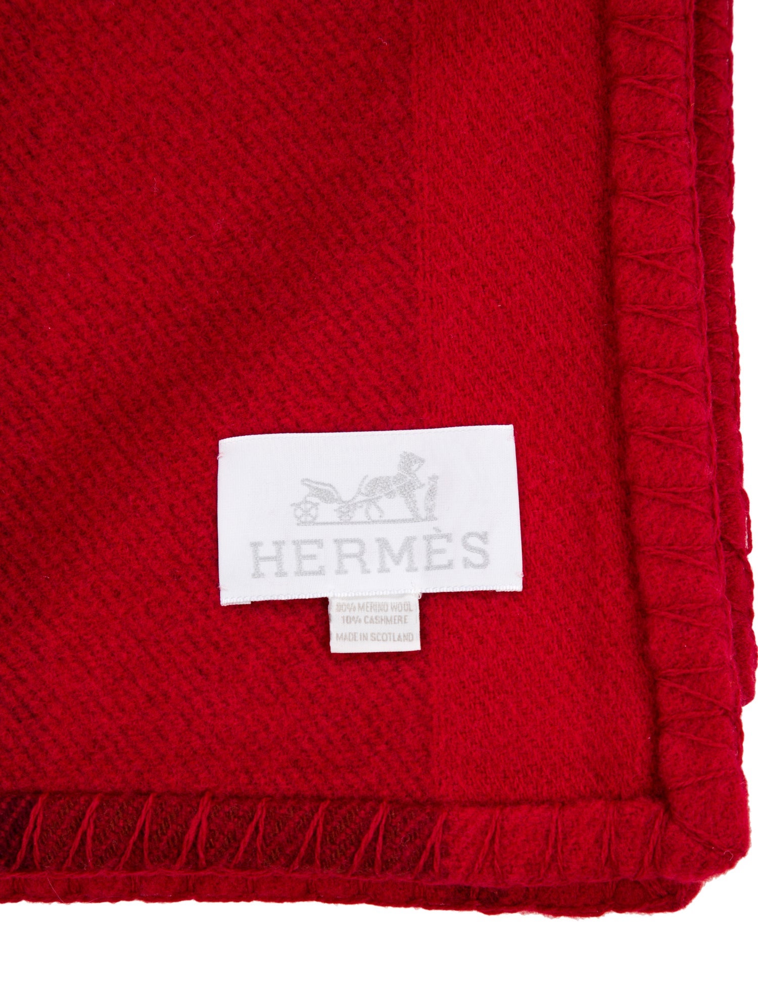 Hermès Wool Throw Red Throws, Pillows & Throws HER567314 The RealReal