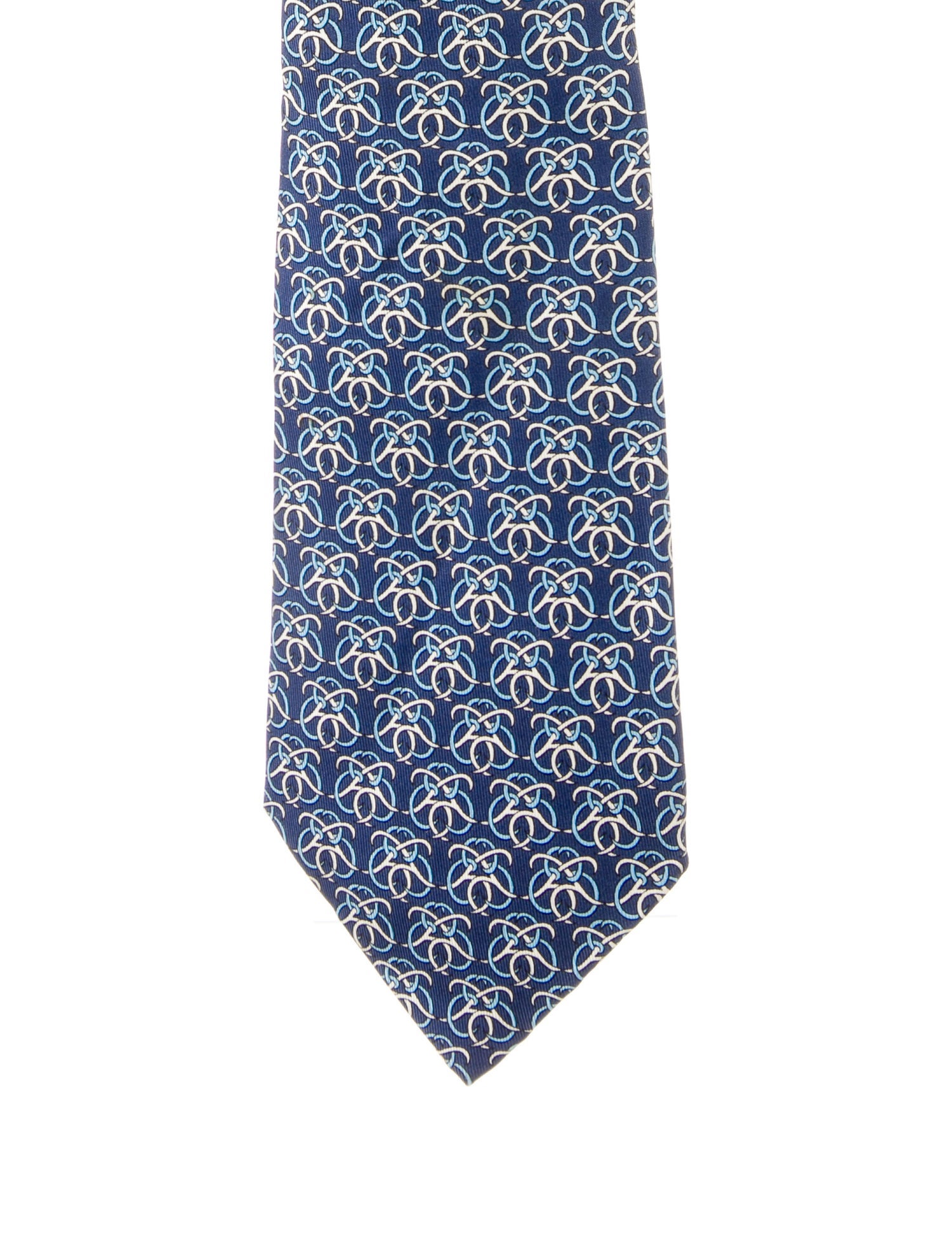 Hermès Patterned Tie Blue Ties, Suiting Accessories HER572400 The