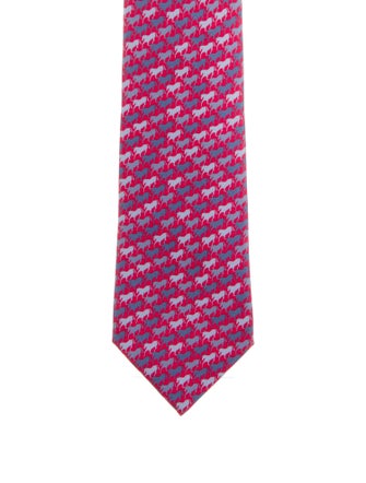 Hermès Horse Pattern Silk Tie
