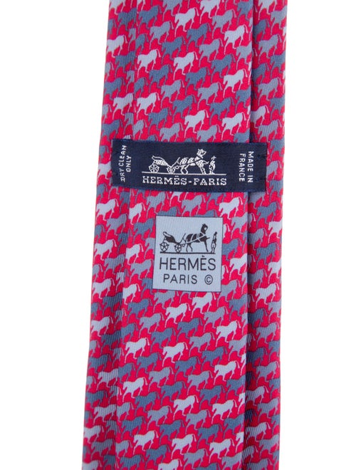 Hermès Horse Pattern Silk Tie