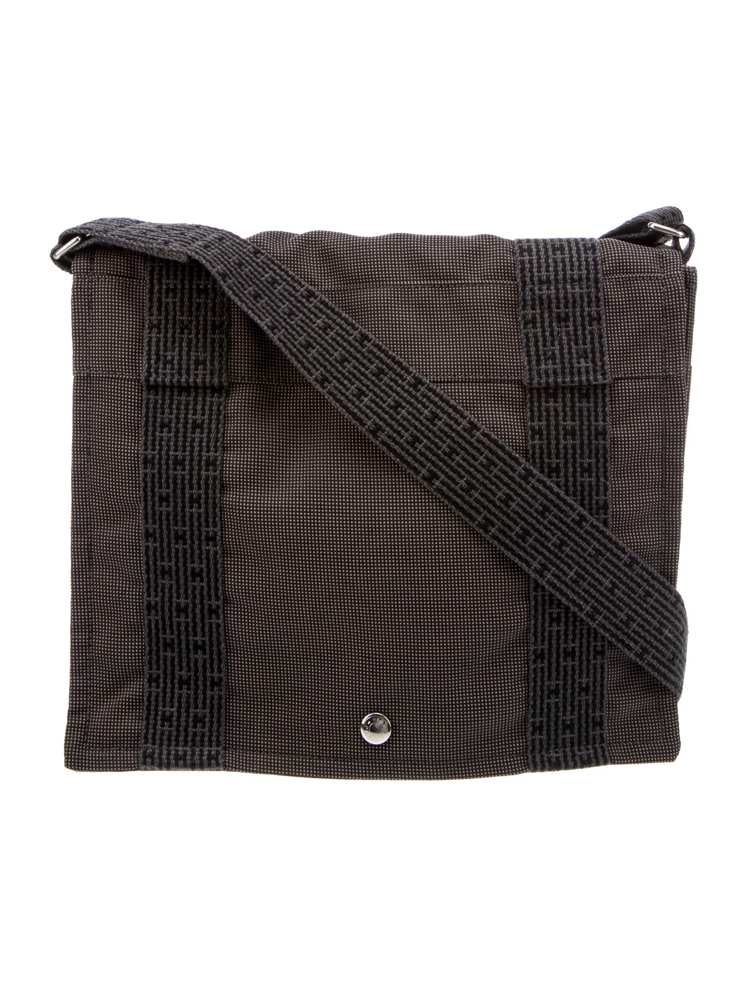 Hermès Toile Herline Messenger Bag Grey Messenger Bags, Bags