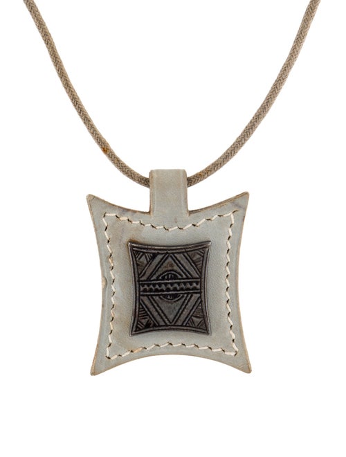 Hermès Leather Pendant Necklace