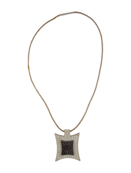 Hermès Leather Pendant Necklace