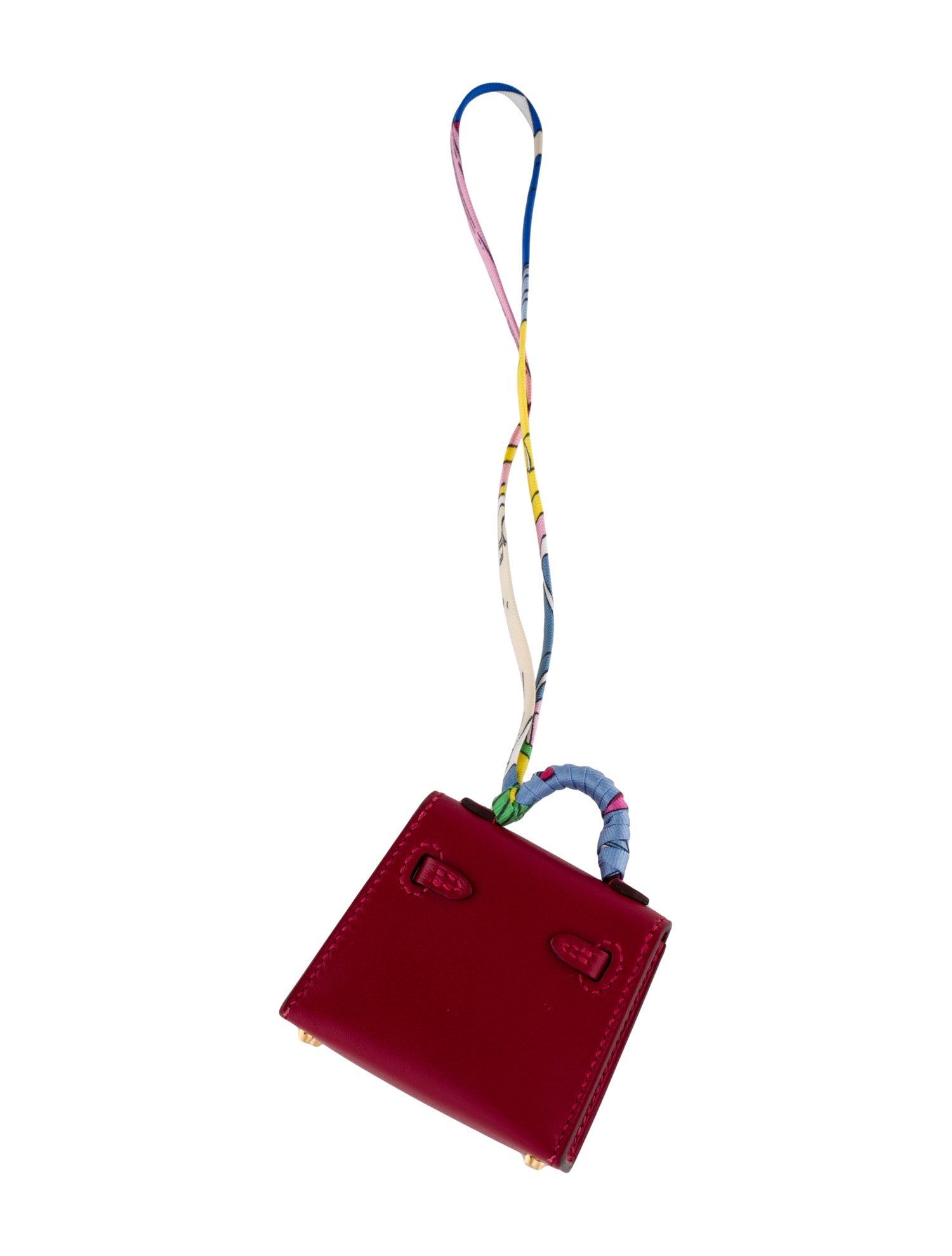 Hermès 2022 Tadelakt Micro Mini Kelly Twilly Bag Charm w/Tags - Red Bag ...