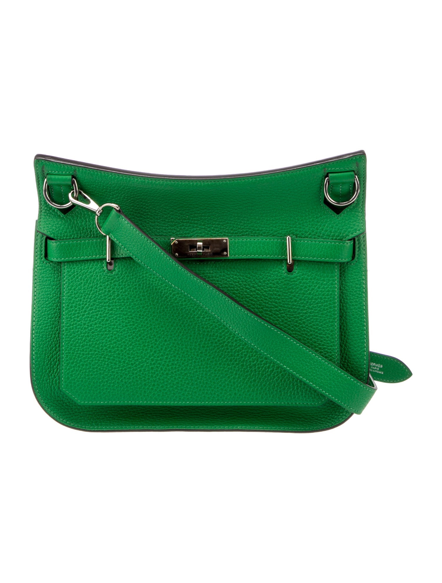 Hermès Clemence Jypsière 28 Green Crossbody Bags, Handbags