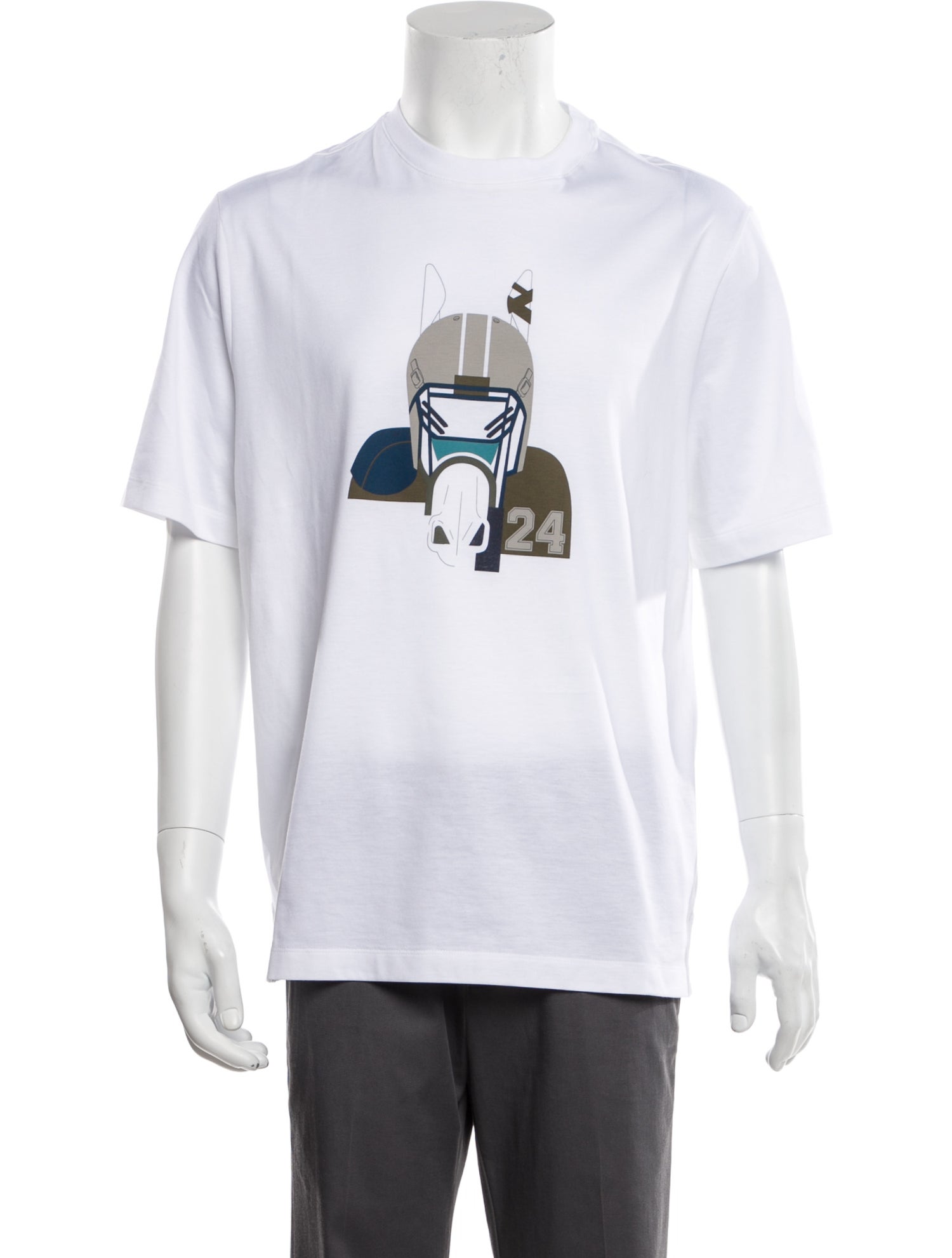 Hermès Graphic Print Crew Neck T-Shirt w/ Tags - White T-Shirts ...