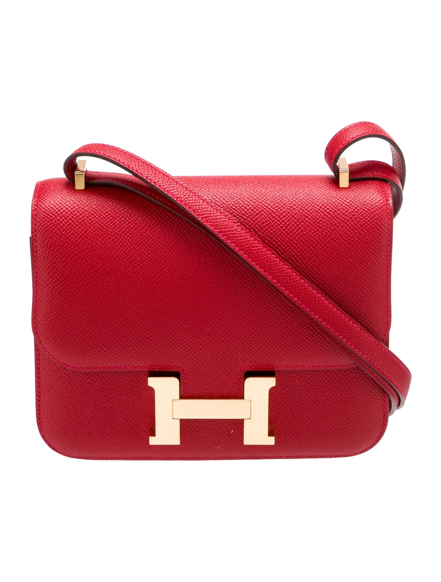 Hermès Epsom Mini Constance 18 Red Crossbody Bags, Handbags