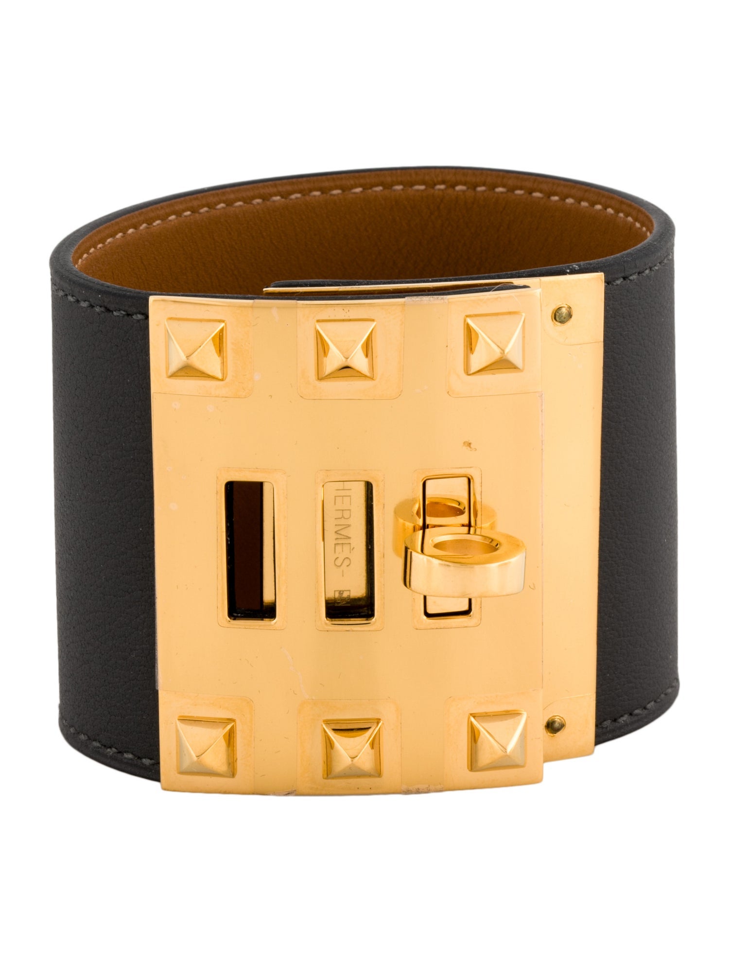 Hermès Extrême Leather Bracelet - Black Bangle, Bracelets