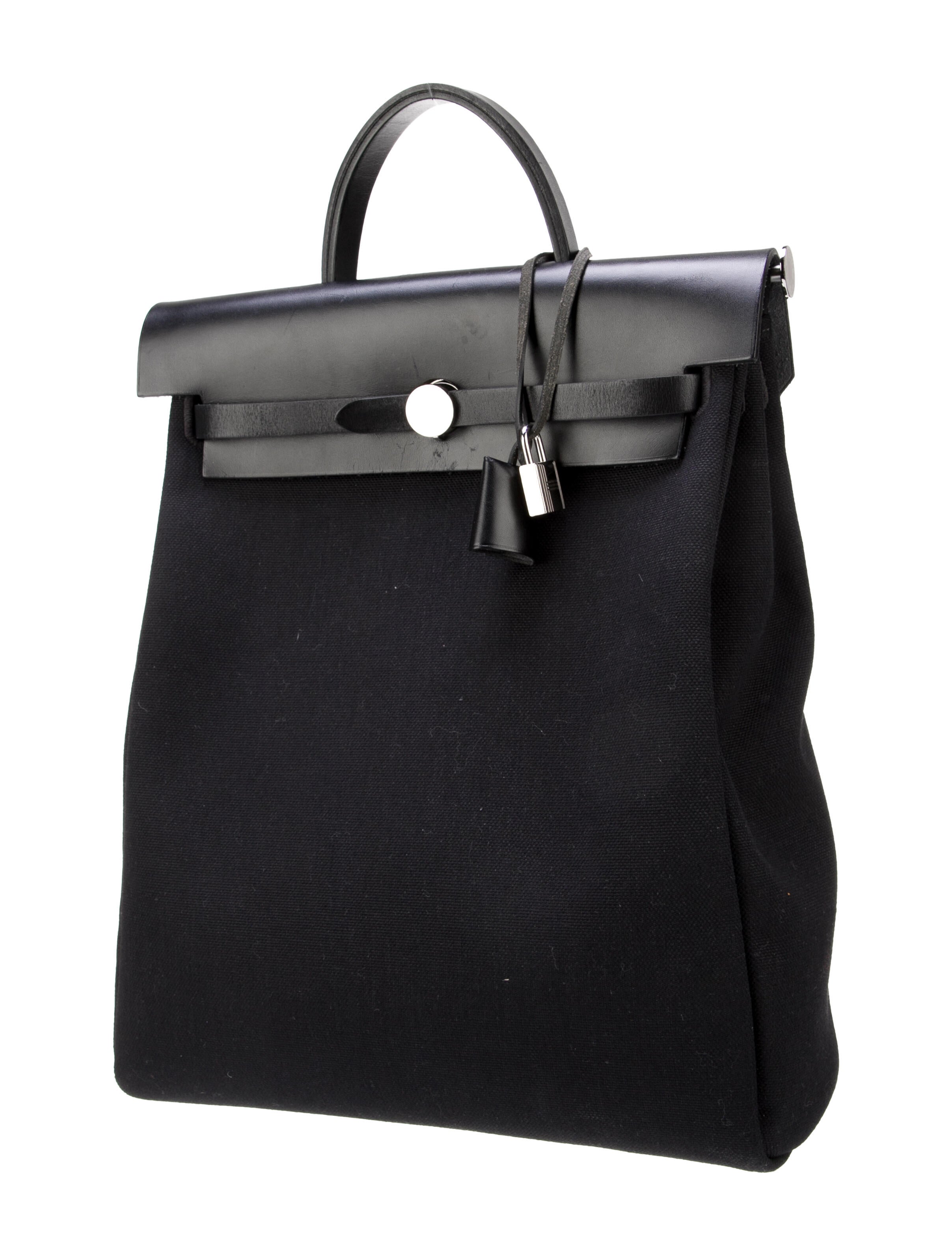 Hermès Toile Herbag Backpack Black Backpacks, Handbags HER595204