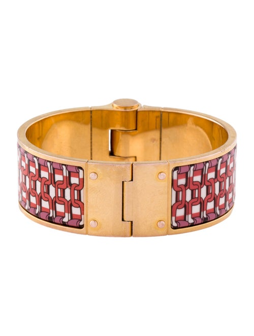 Hermès Hinged Wide Enamel Charniere Uni Bracelet