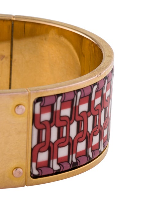 Hermès Hinged Wide Enamel Charniere Uni Bracelet