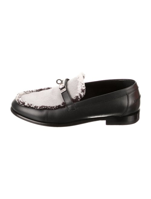 Hermès Leather Raw-Edge Trim Loafers