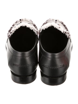 Hermès Leather Raw-Edge Trim Loafers