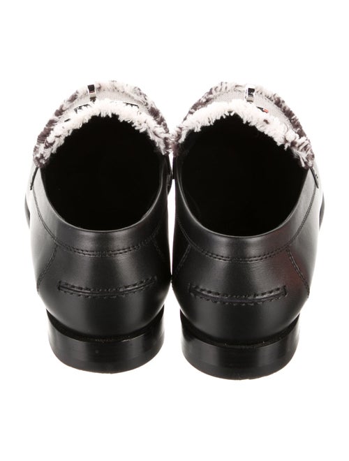 Hermès Leather Raw-Edge Trim Loafers