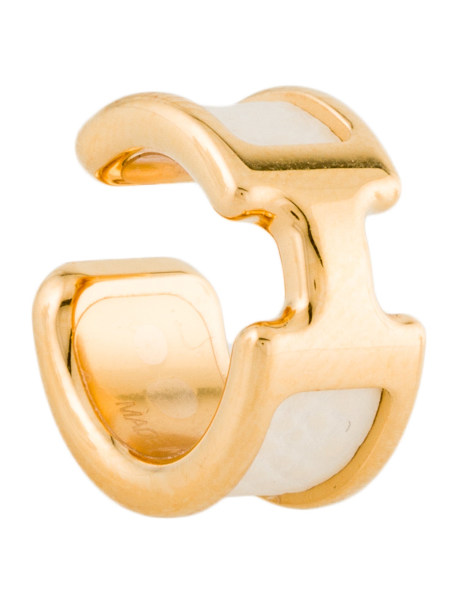 Hermès Leather Olympe Ear Cuff White, 18K Yellow GoldPlated Ear Cuff