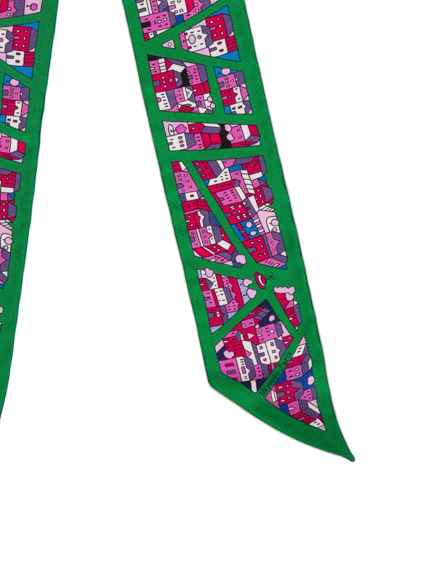 Hermès Rive Droite Rive Gauche Silk Twilly Scarf