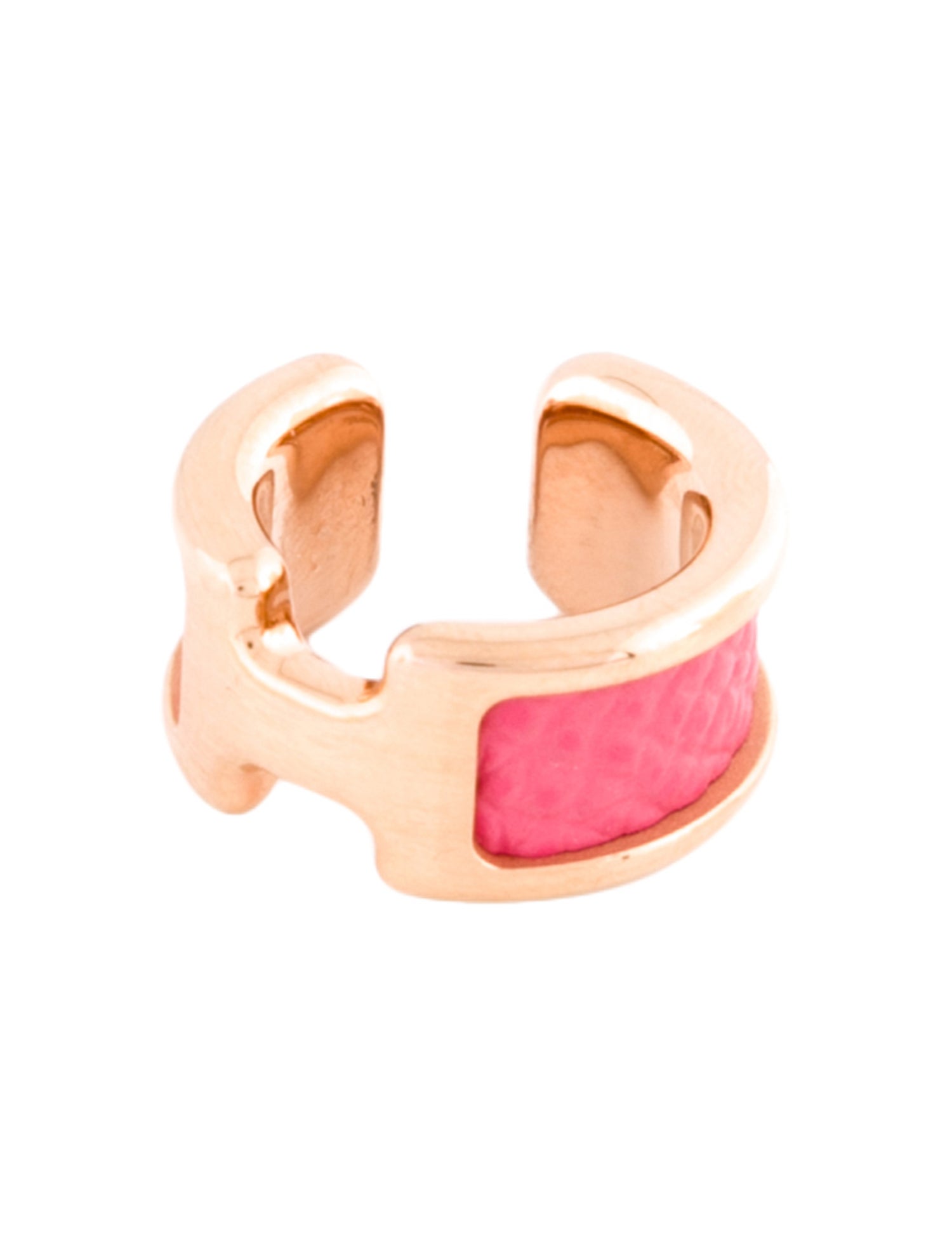 Hermès Leather Olympe Ear Cuff Pink, 18K Rose GoldPlated Ear Cuff