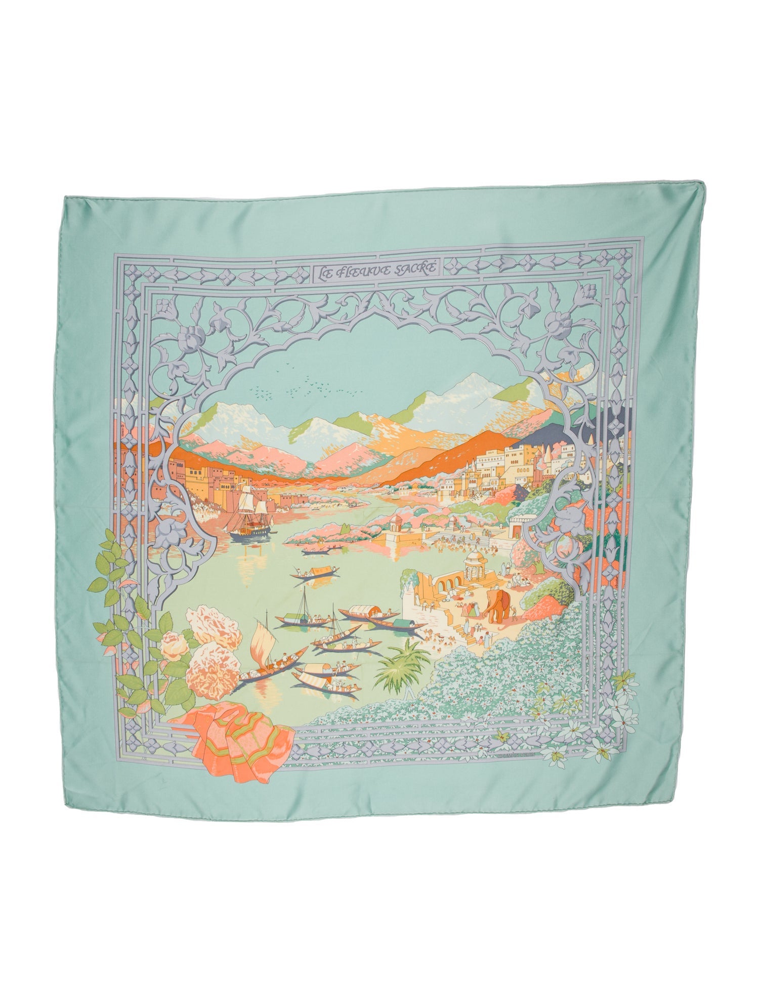 Hermès Sous le Cèdre シルクスカーフ Hermes Paris Silk Scarf Sous Let Cedre Hermès Sous Le Cèdre